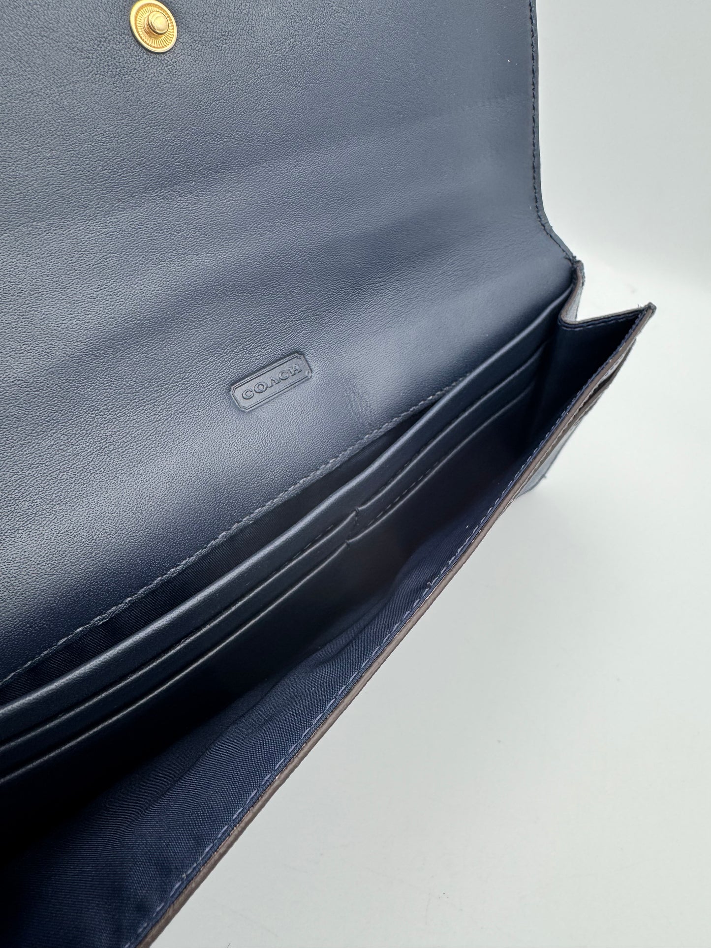 Coach Saffiano Wallet Navy