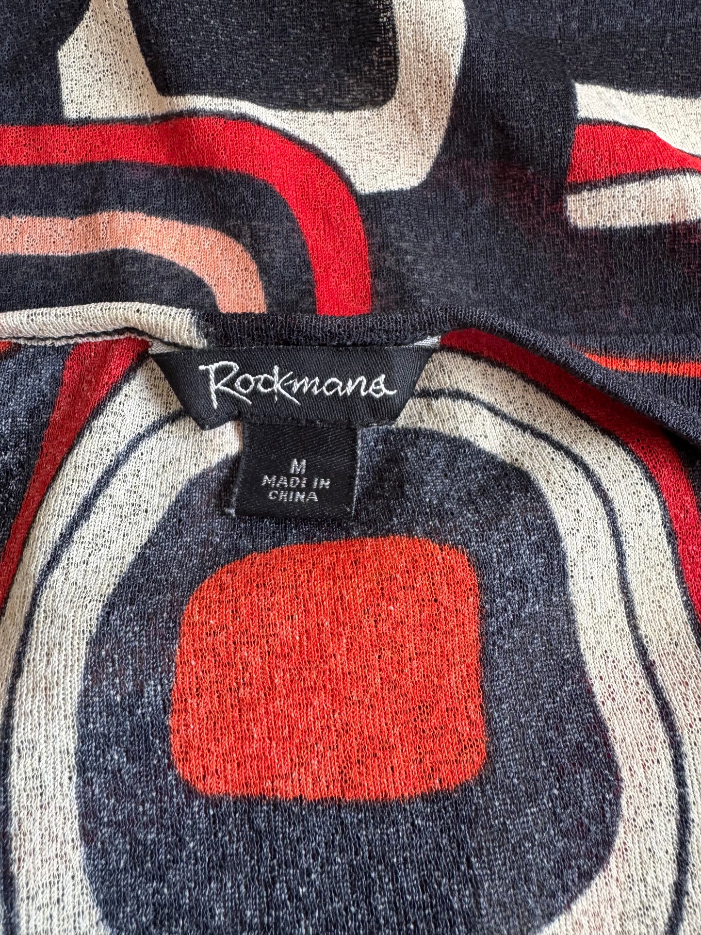 Rockmans mesh multi colour top - size M/L