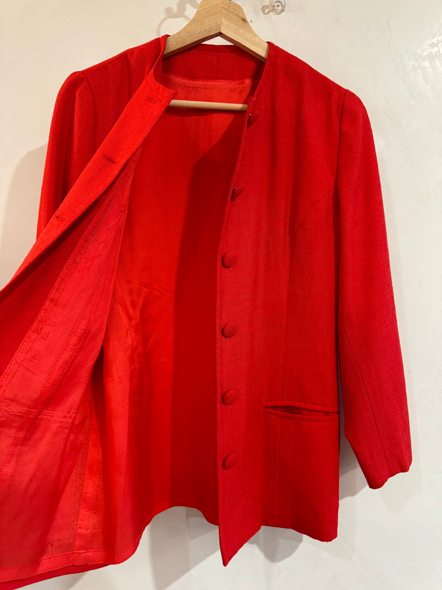 Vintage Red Custom Button Down Jacket S/M