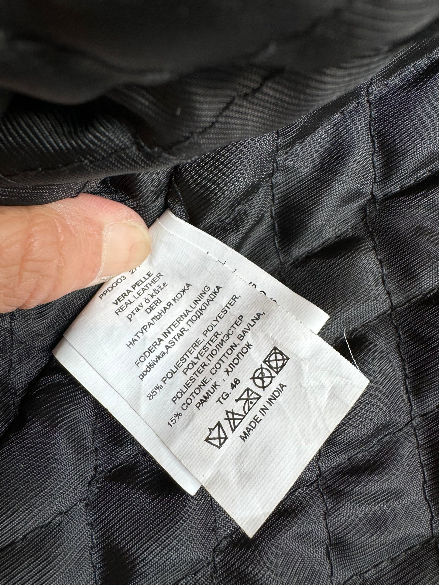 Vintage VERA PELLE Black Leather Jacket Size L