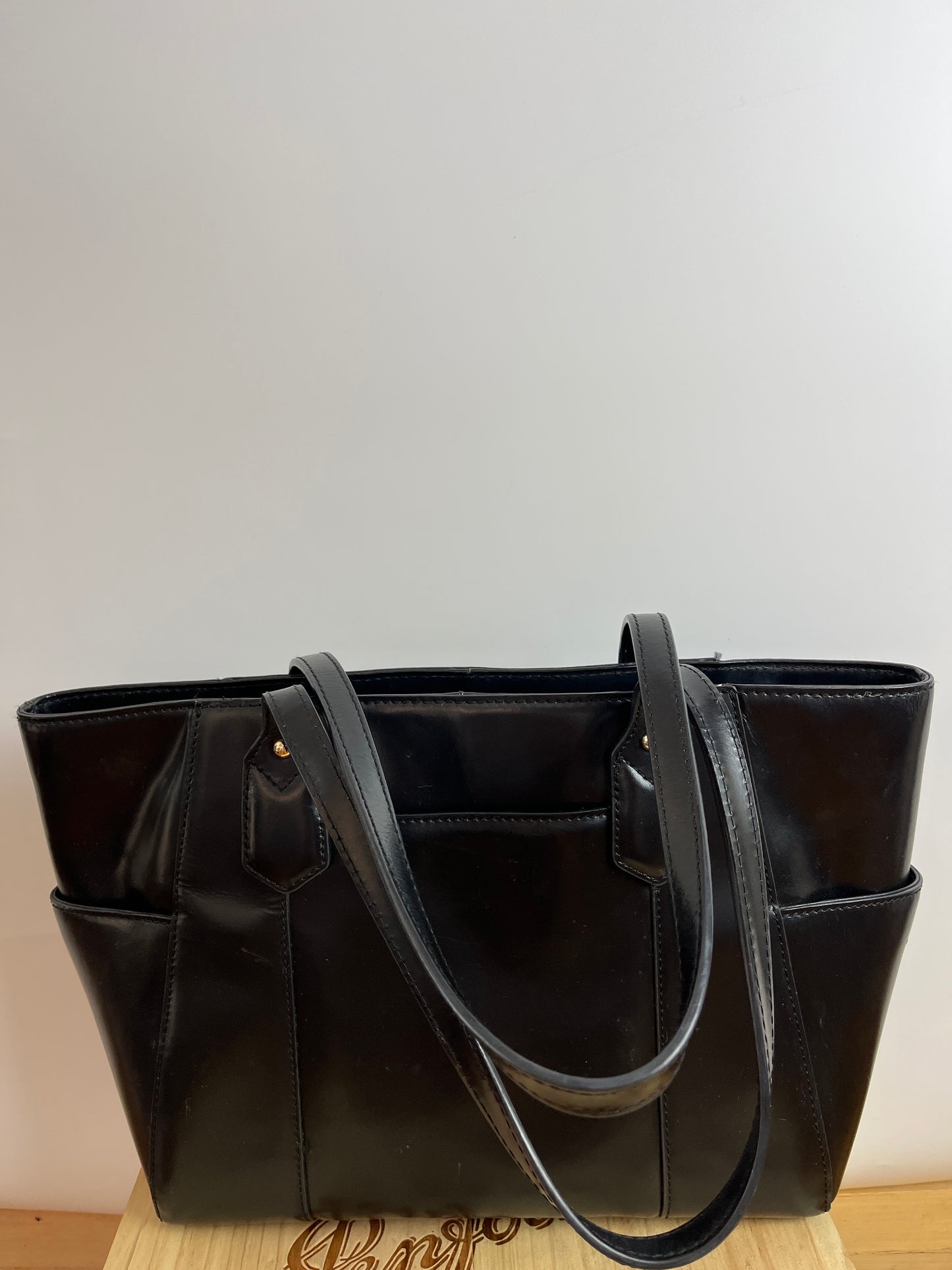 Vintage TRENT NATHAN Black Leather Tote