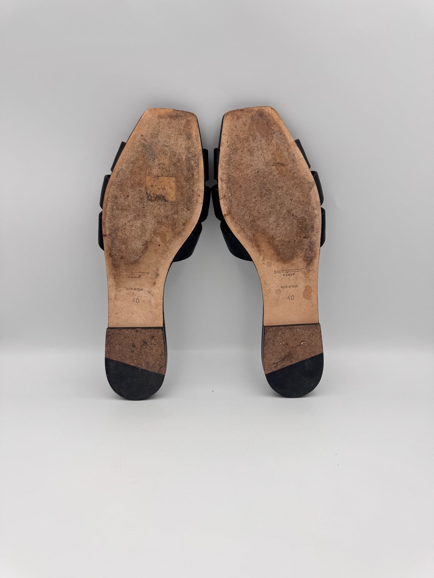 Yves Saint Laurent Black Slides Size 40