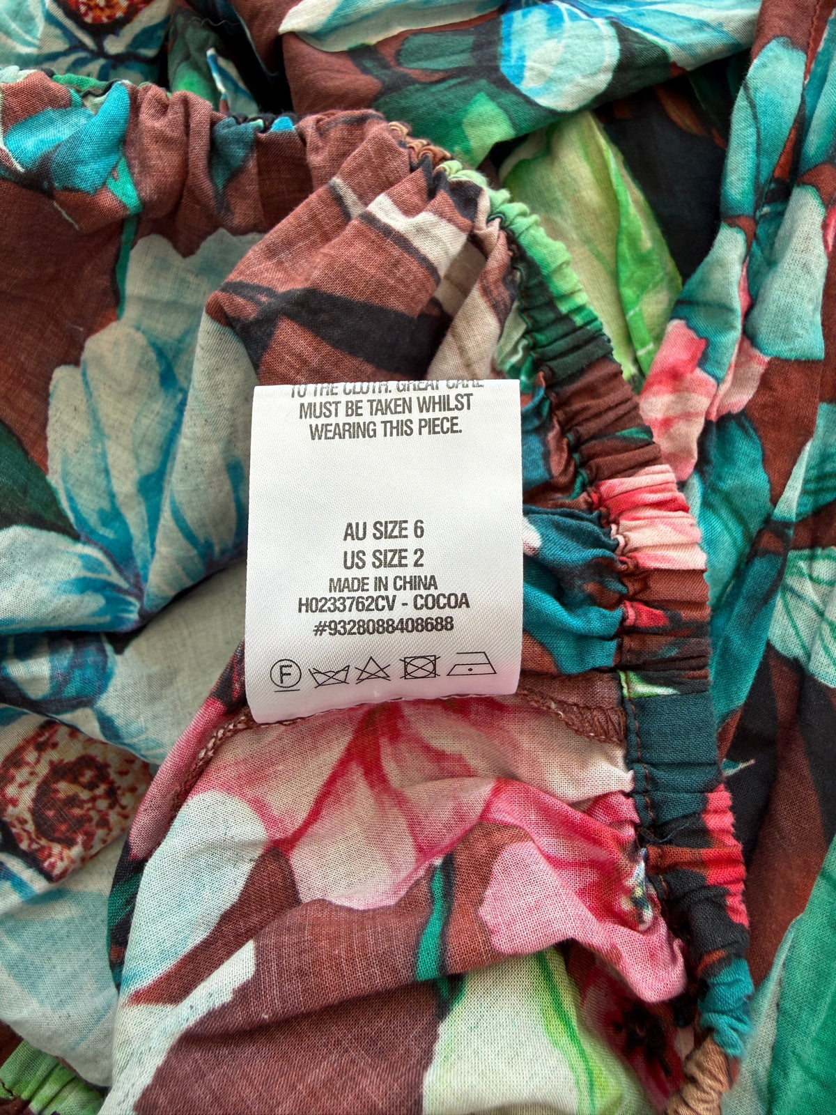 Multicoloured Scanlan Theodore Cocoa Floral Off Shoulder Top - size 6 Size