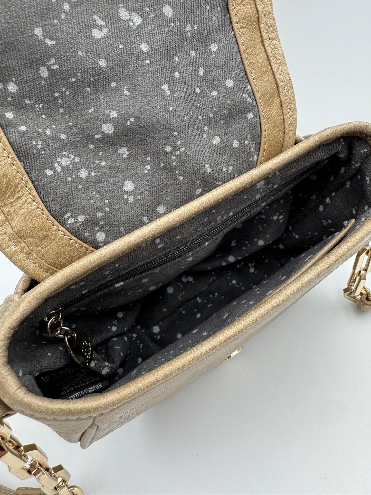 Taupe Leather Crossbody