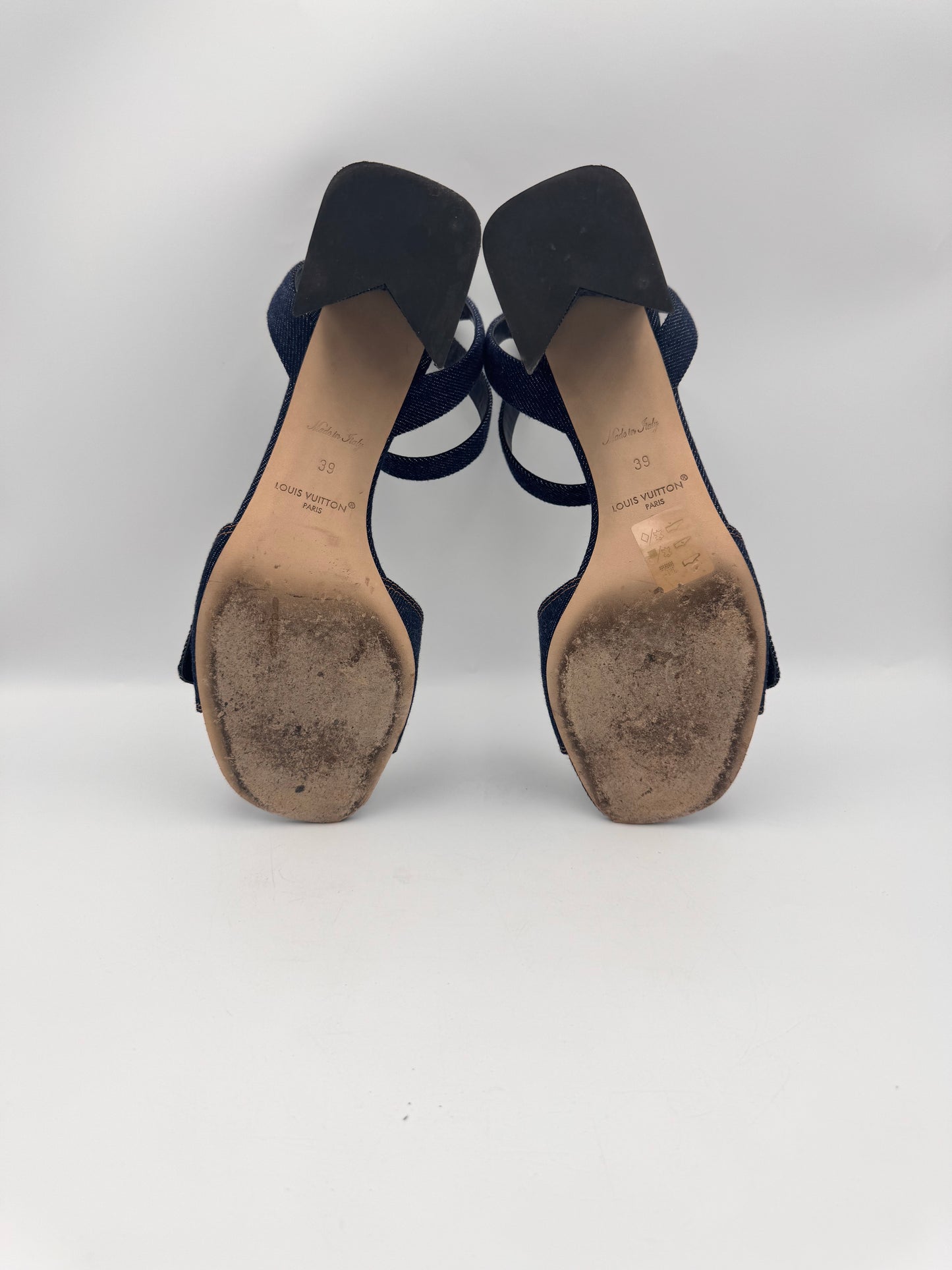 LOUIS VUITTON Denim Sandals Size 39
