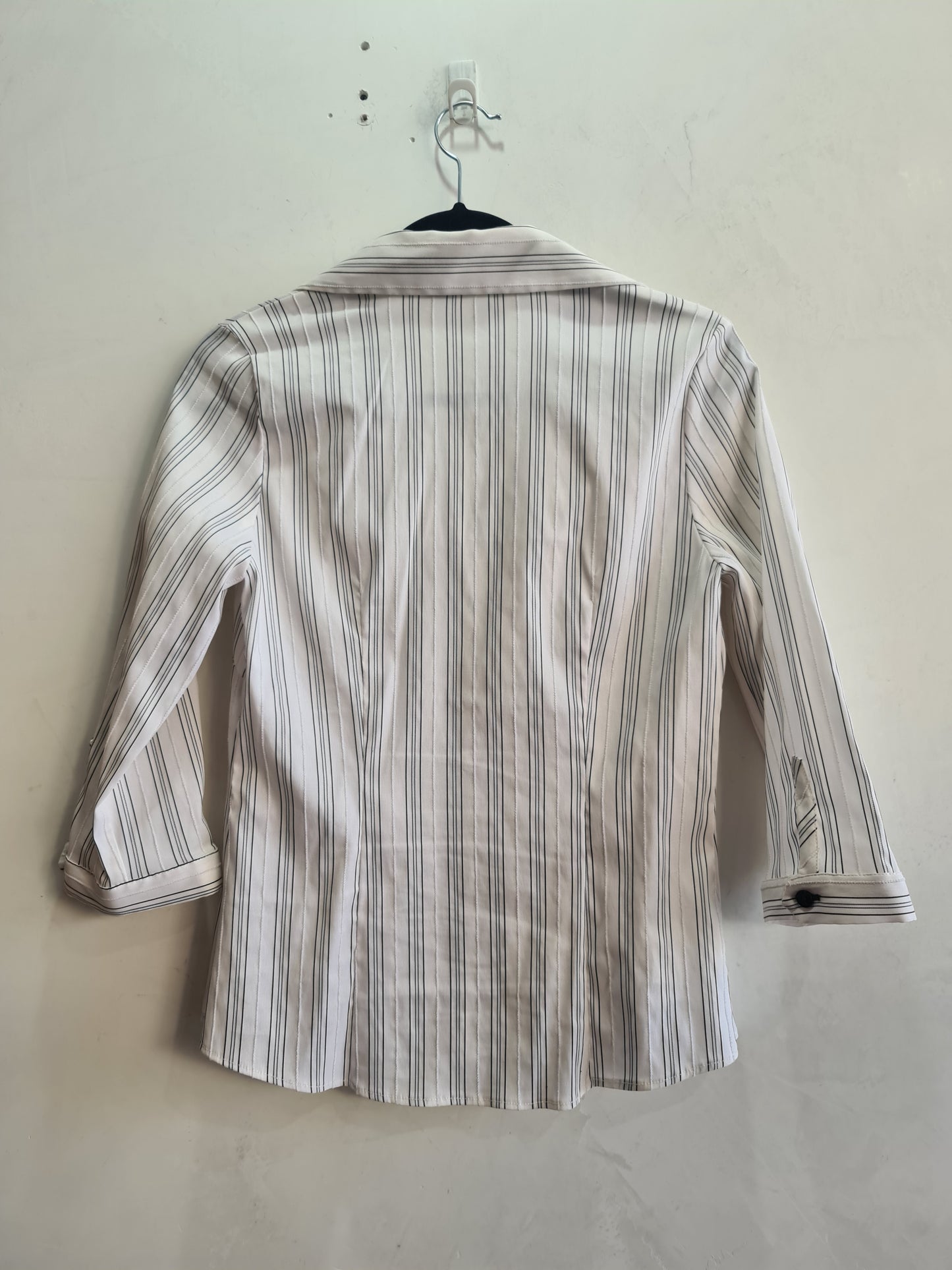 Anthea Crawford White with Black Stripe shirt - size 10