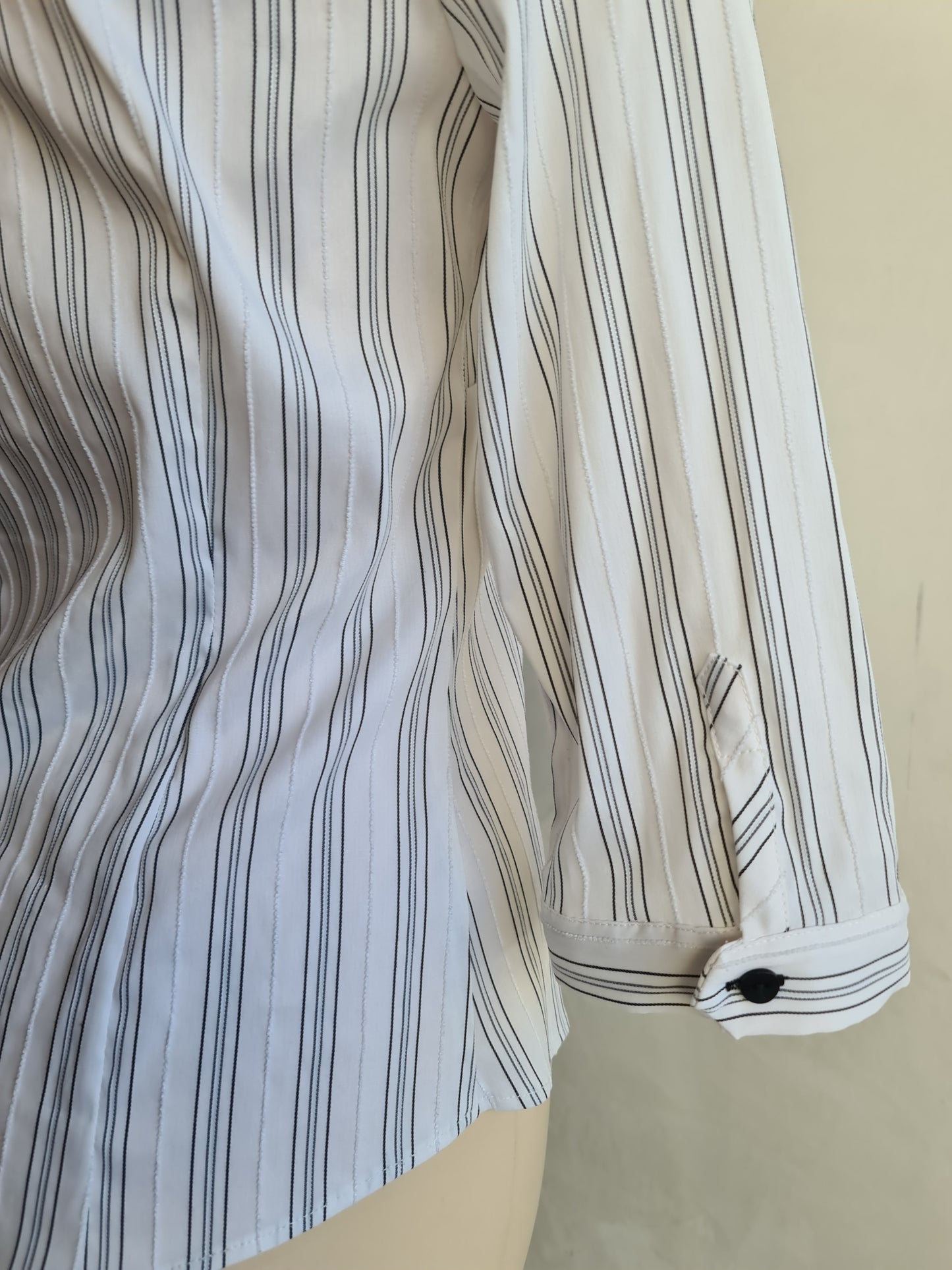Anthea Crawford White with Black Stripe shirt - size 10