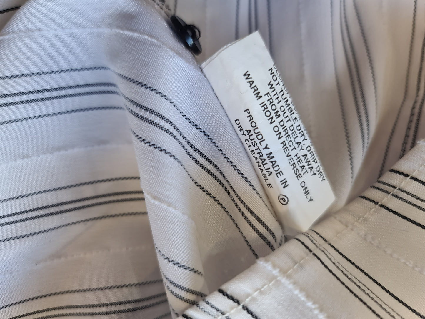 Anthea Crawford White with Black Stripe shirt - size 10