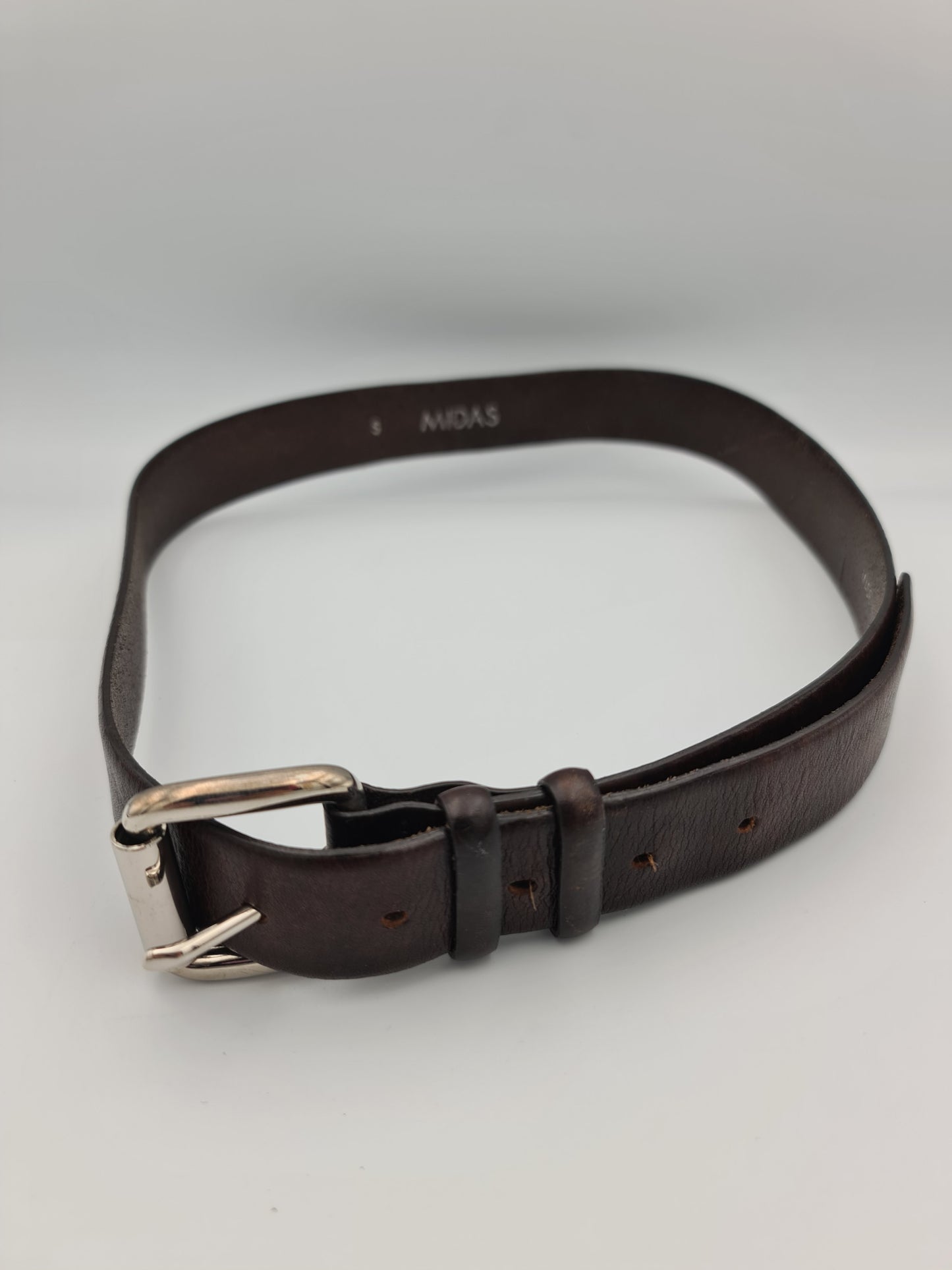 Midas Brown Leather Belt - size S