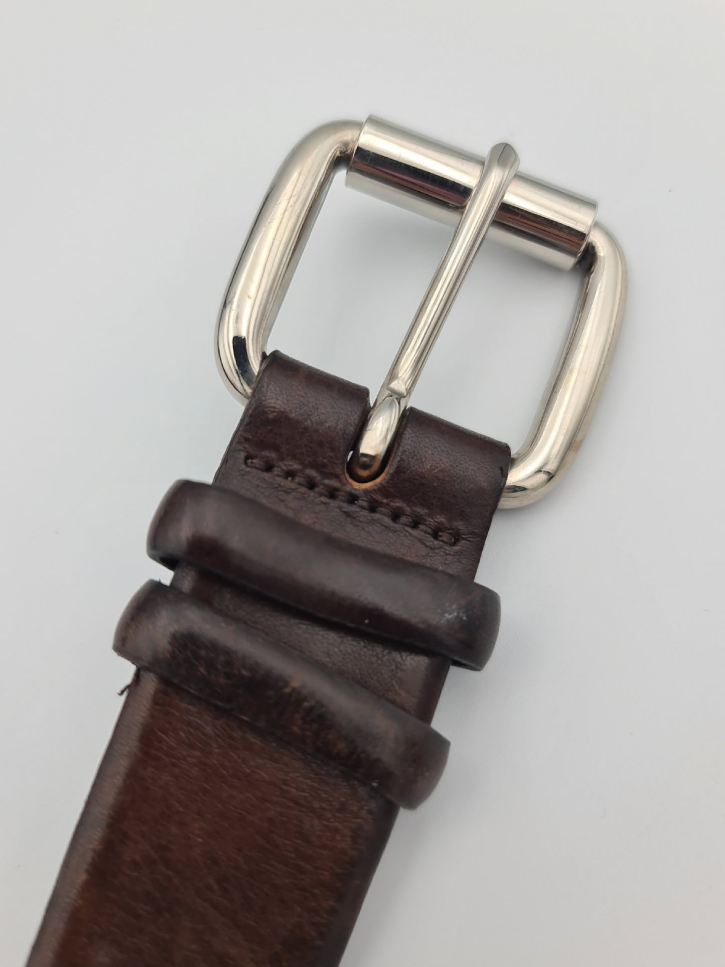 Midas Brown Leather Belt - size S