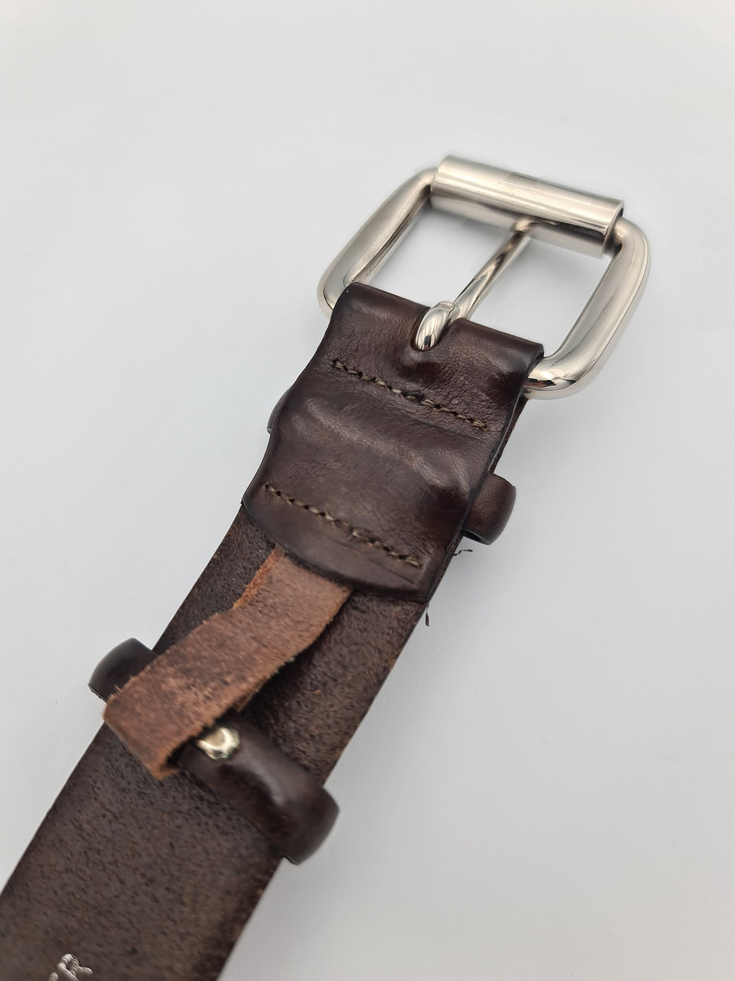 Midas Brown Leather Belt - size S