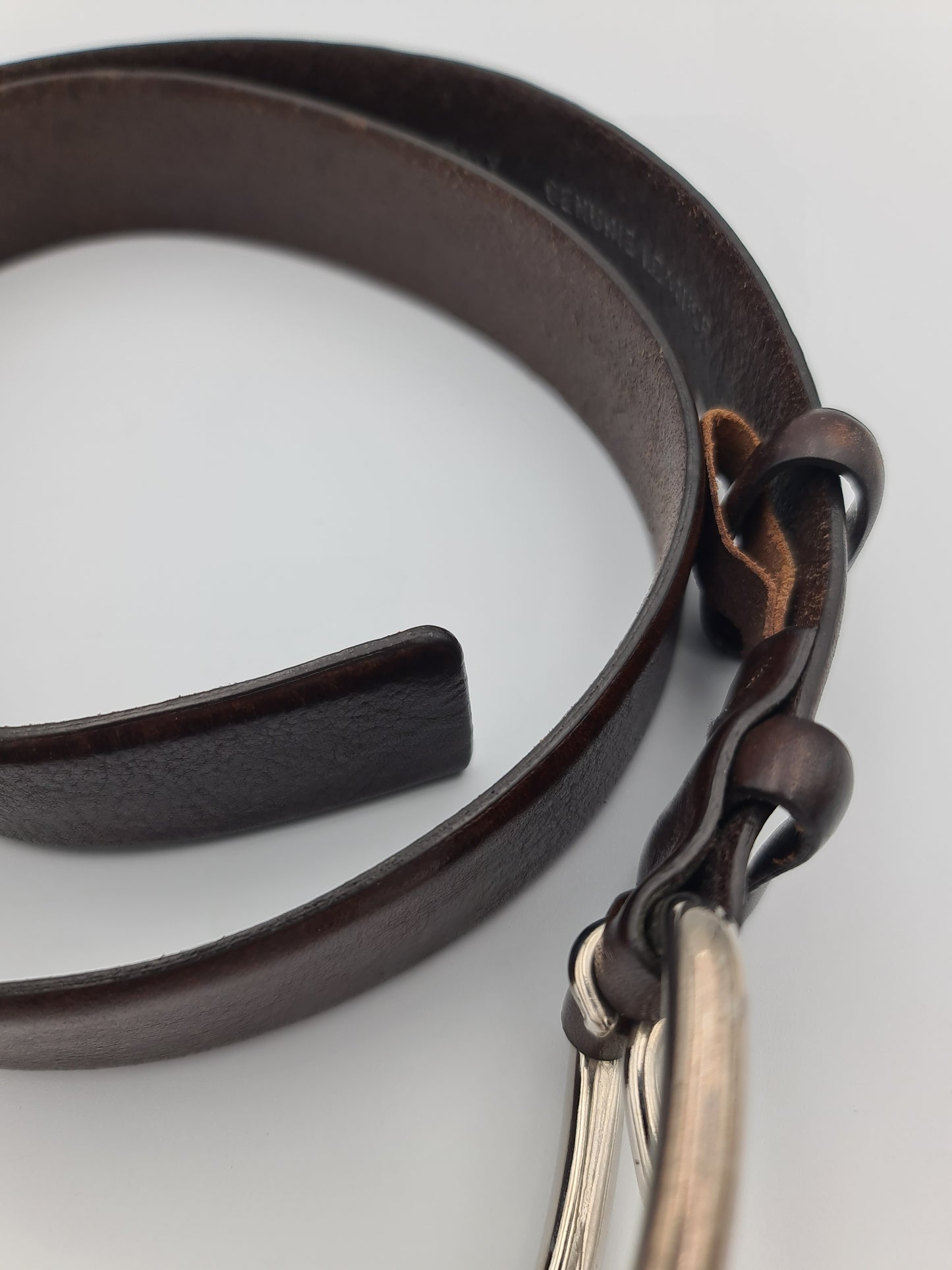 Midas Brown Leather Belt - size S