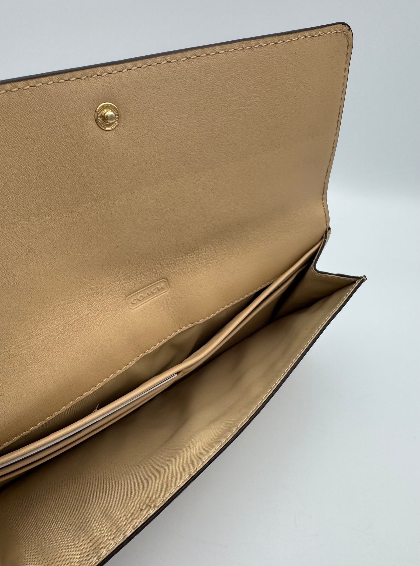 Coach Saffiano Wallet Tan