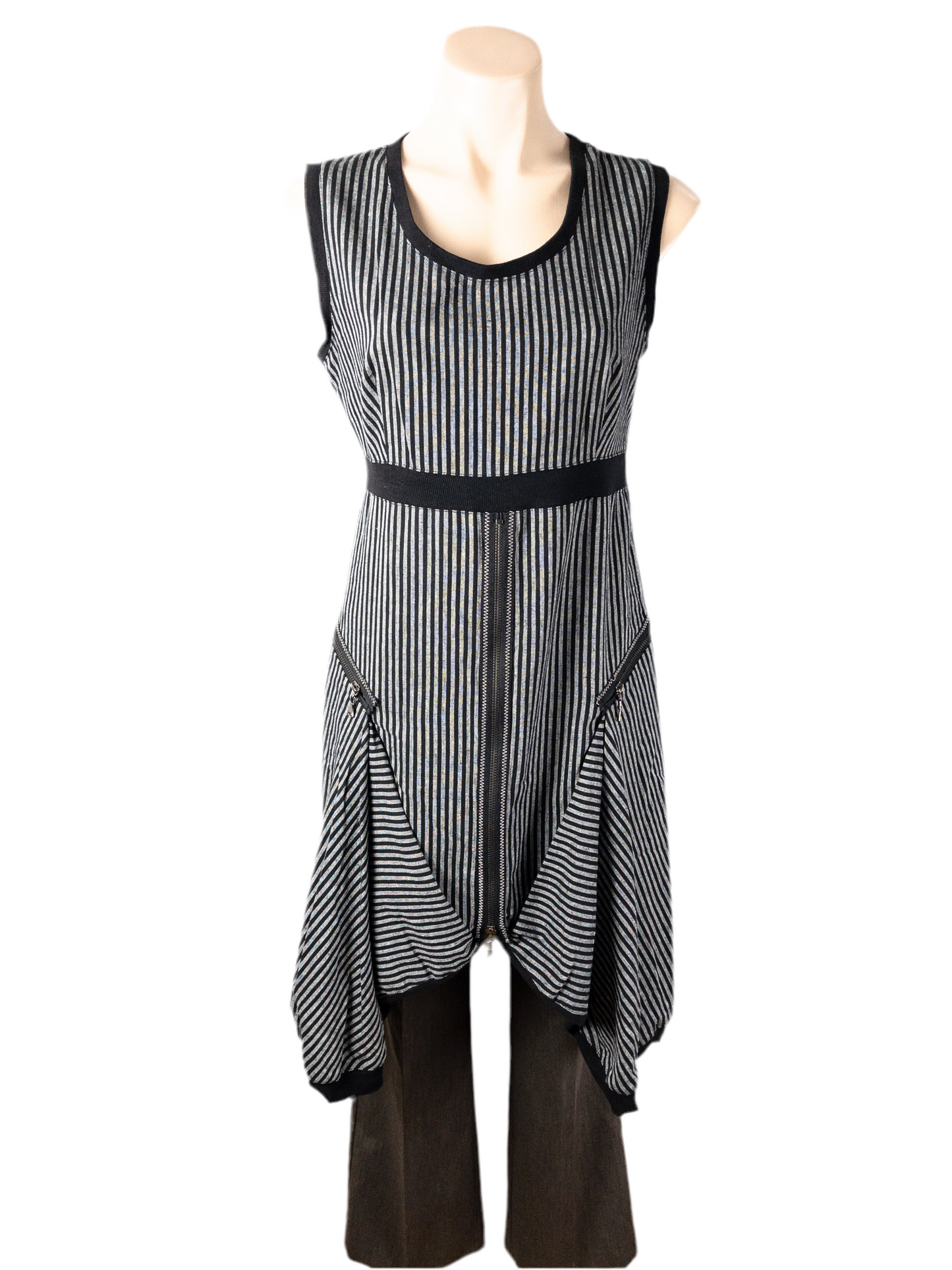 JIMMY JEAN Grey Striped Dress Sz 12