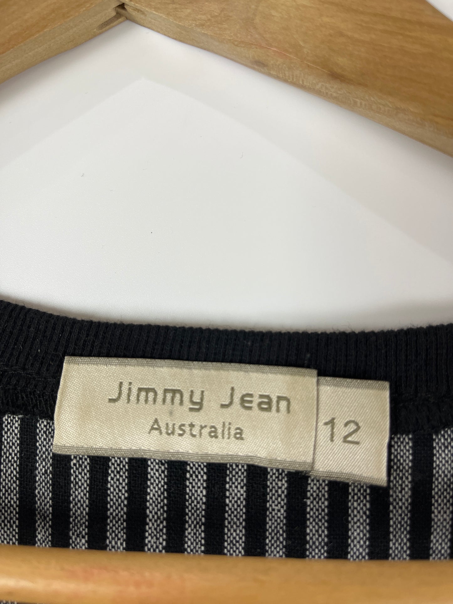 JIMMY JEAN Grey Striped Dress Sz 12