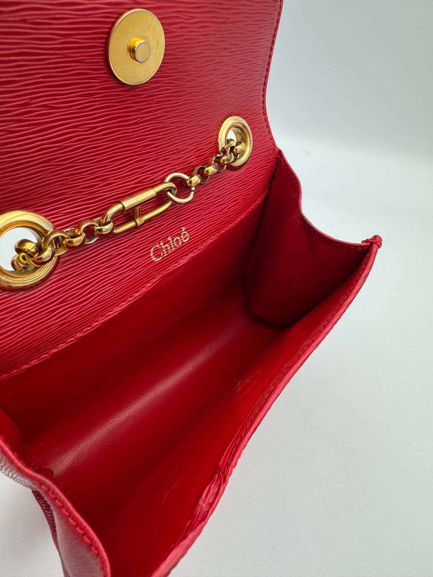 Chloe Chain Calf Skin Leather Mini Bag