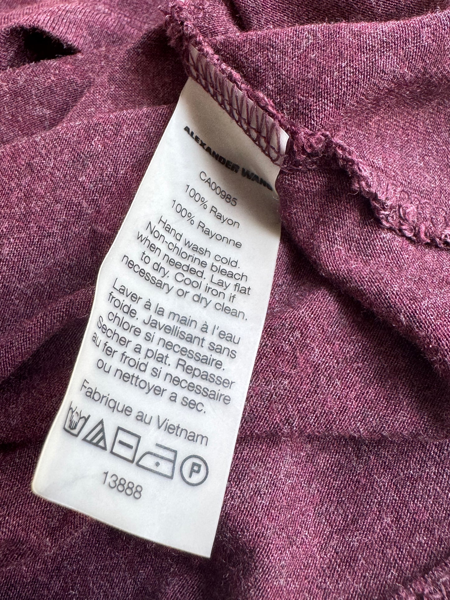 Alexander Wang maroon tank - size XS