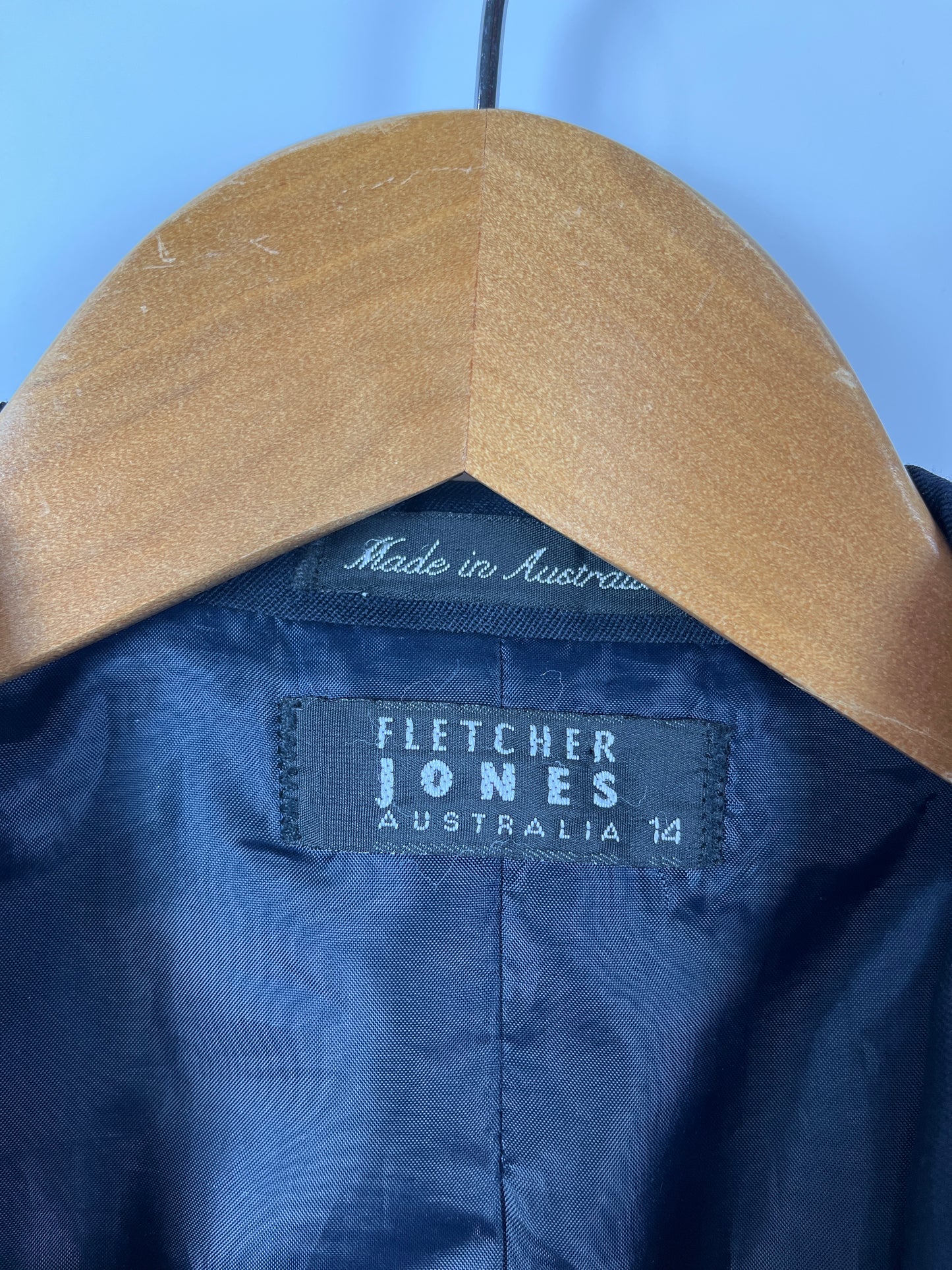 Vintage FLETCHER JONES Navy Wool Blend Blazer Size 14