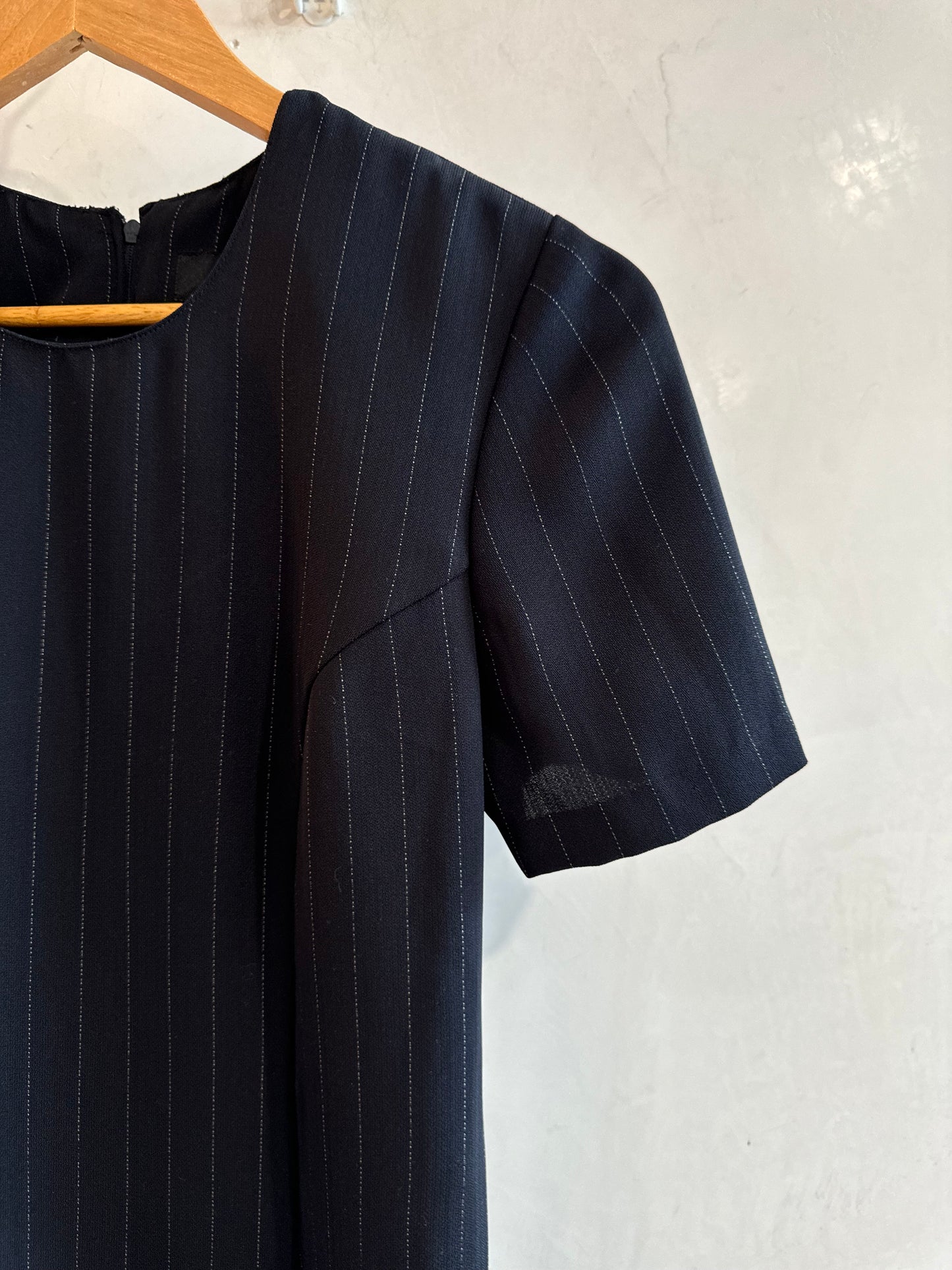 Vintage Katies Navy Striped Shift Dress Size 8