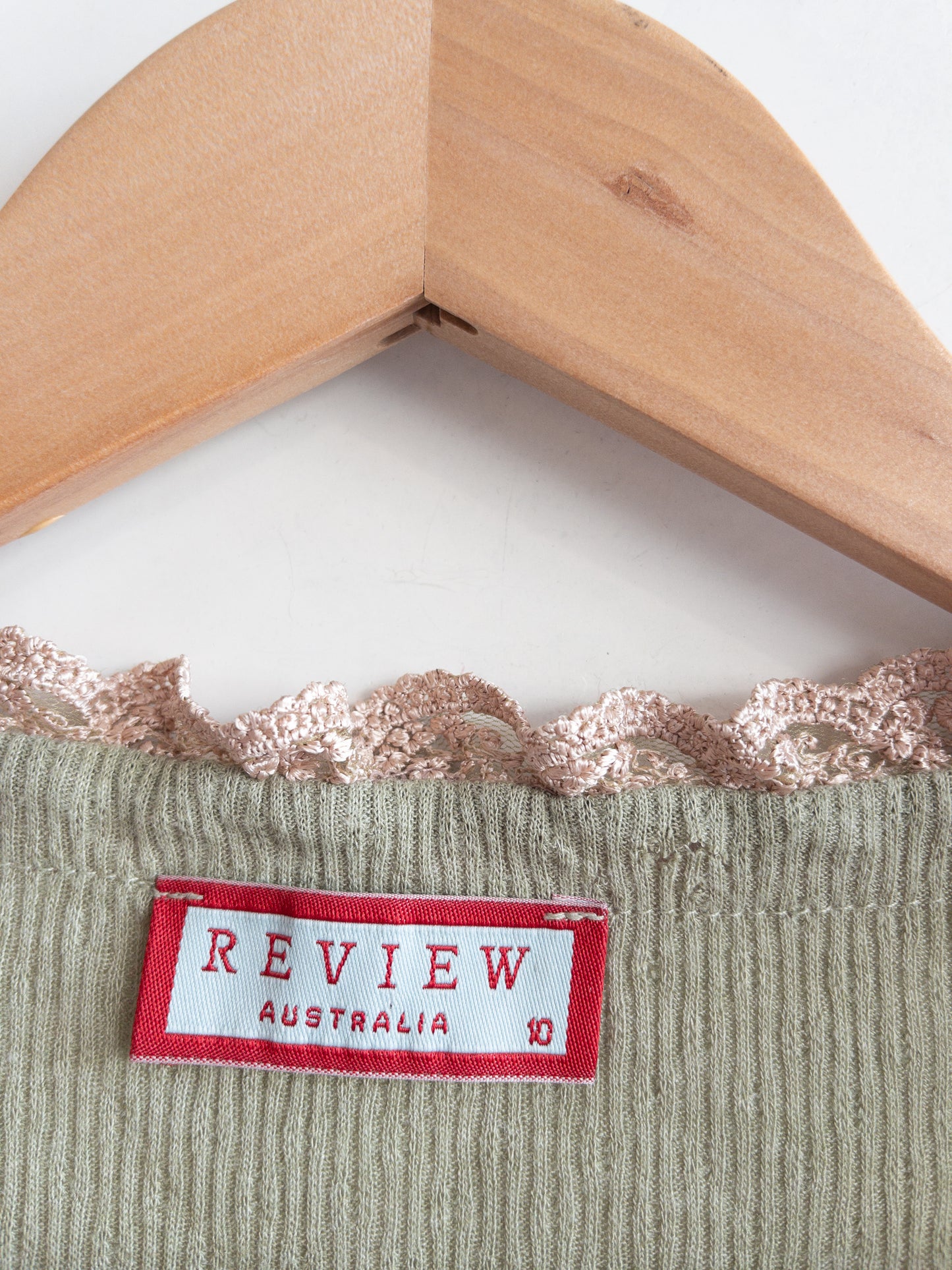 REVIEW Vintage Sage Green Wrap Top Size 10