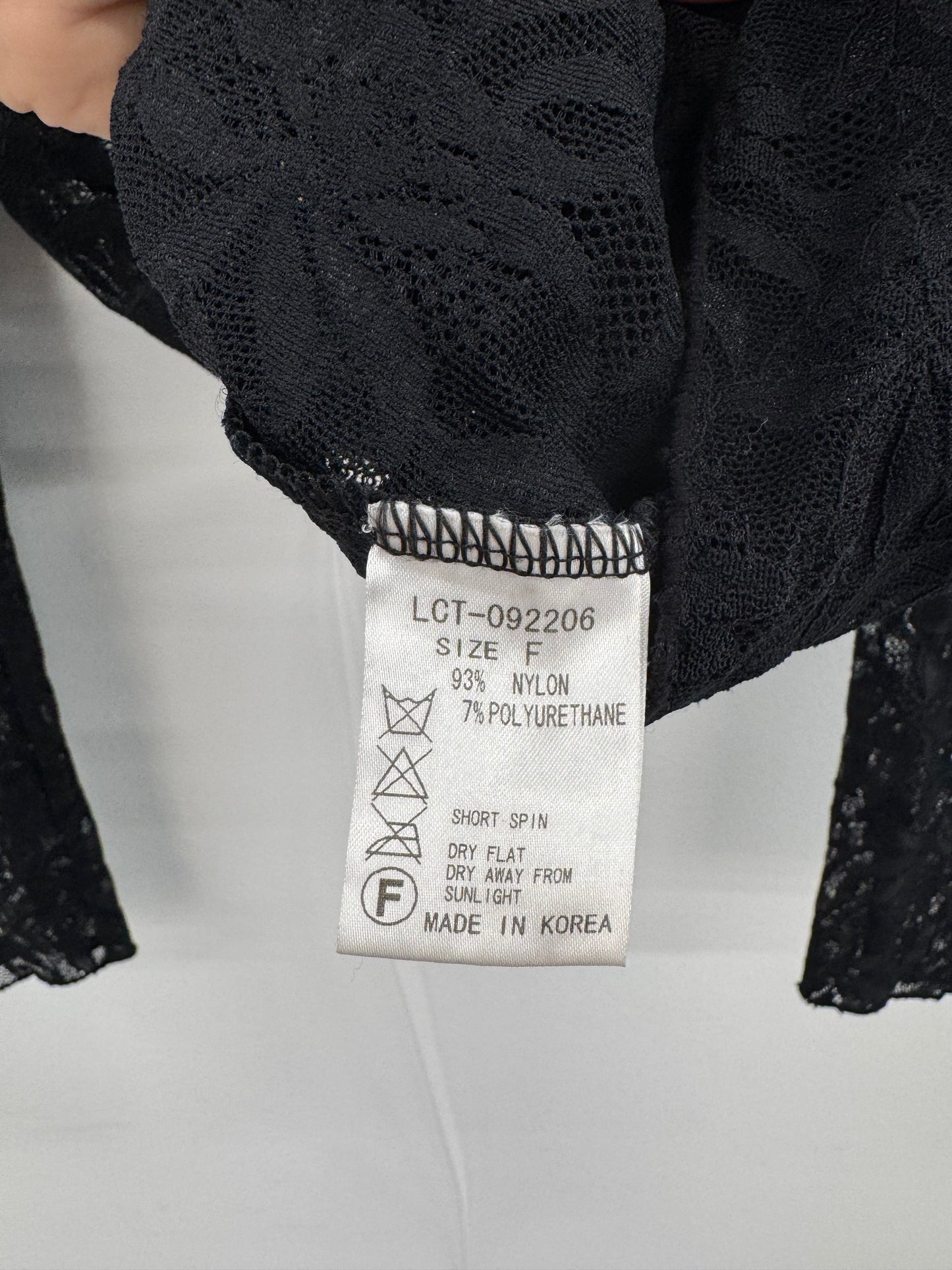 Rosebud Black Lace Top - Size S