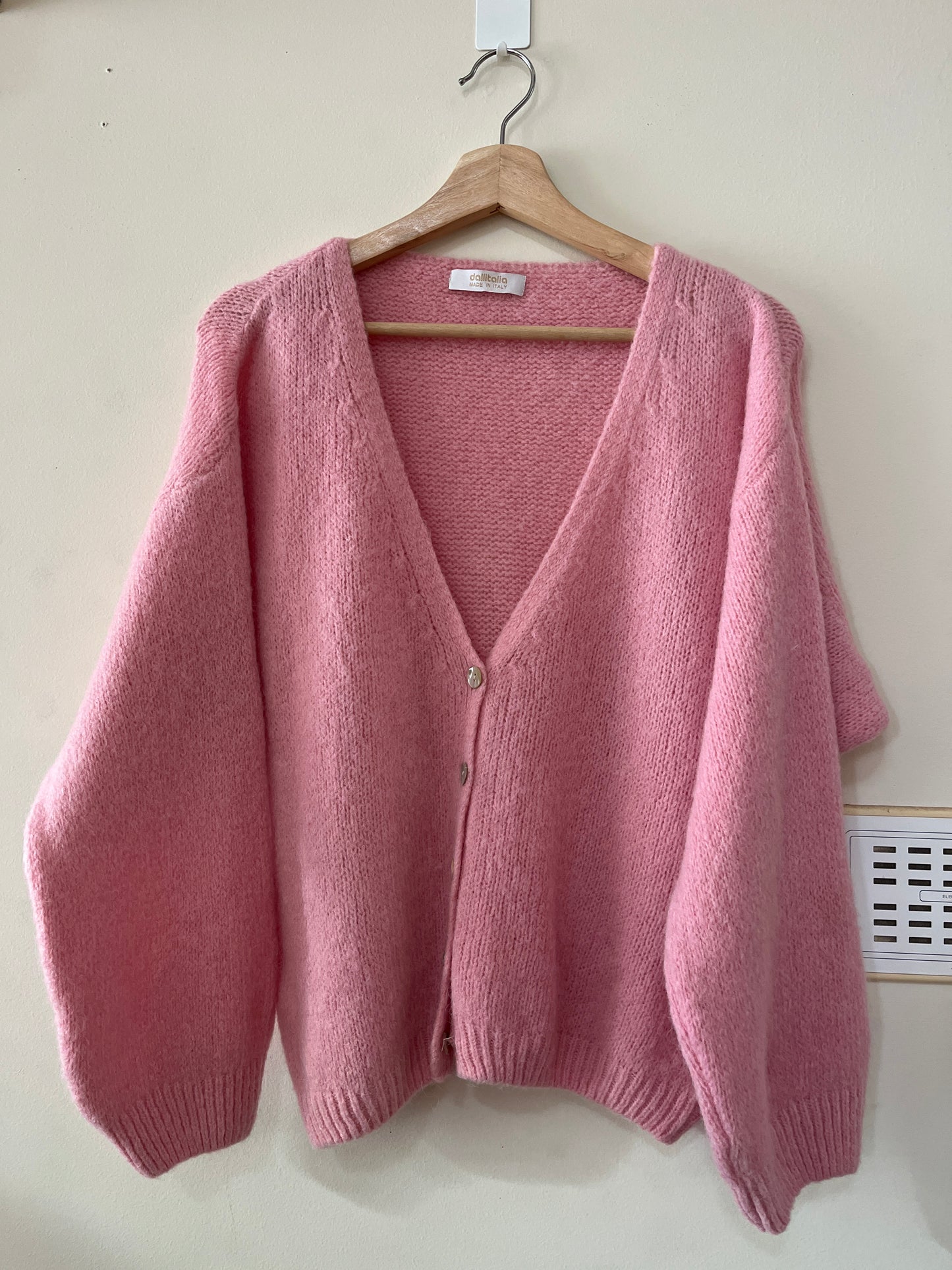 Dallitalia Pink Wool Blend Cardigan Size M-L