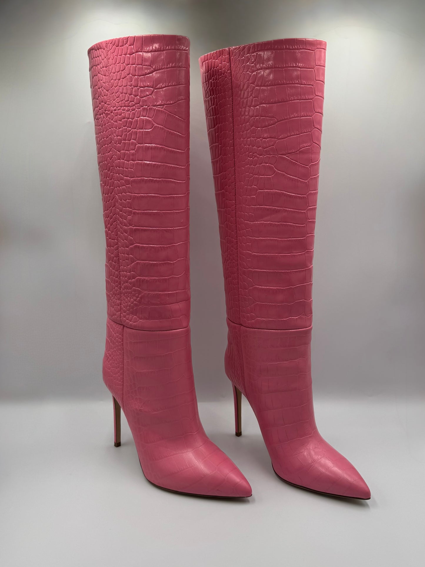 PARIS TEXAS Crocodile Embossed Leather Boots 38.5