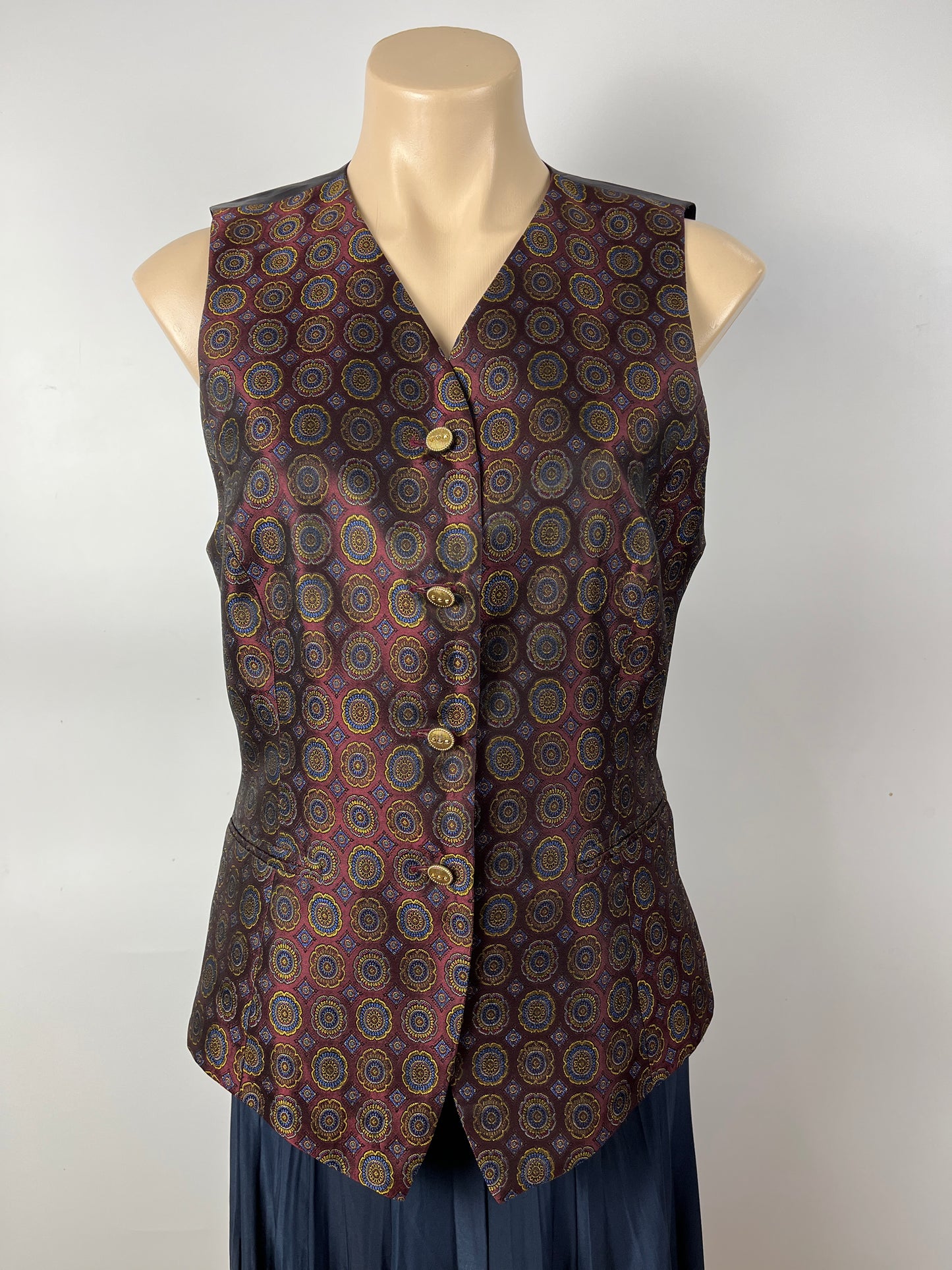 Vintage PERRI CUTTEN Brocade Vest Size 12