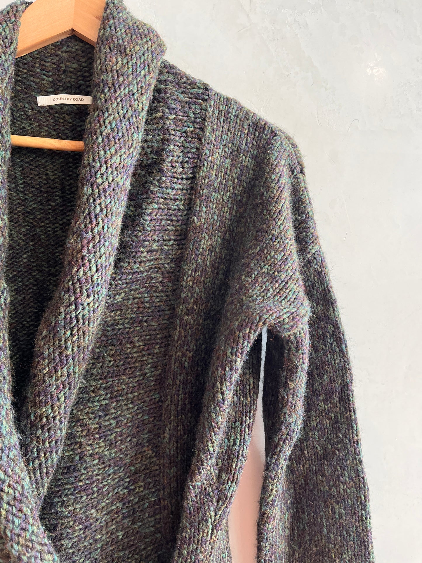 COUNTRY ROAD Khaki Wool Blend Draped Cardigan Size M