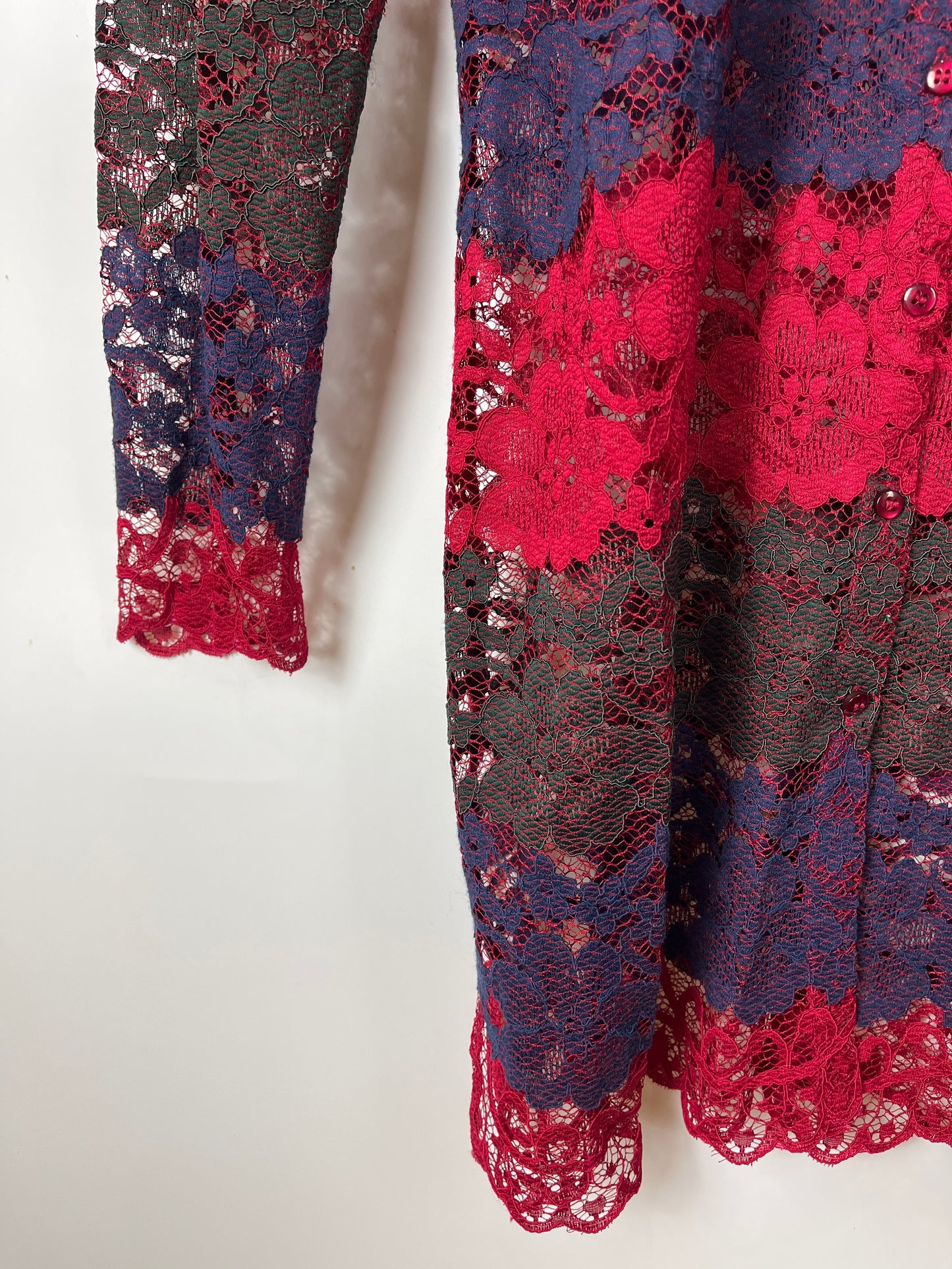CAPTURE Sheer Lace Shirt Dress Size 40