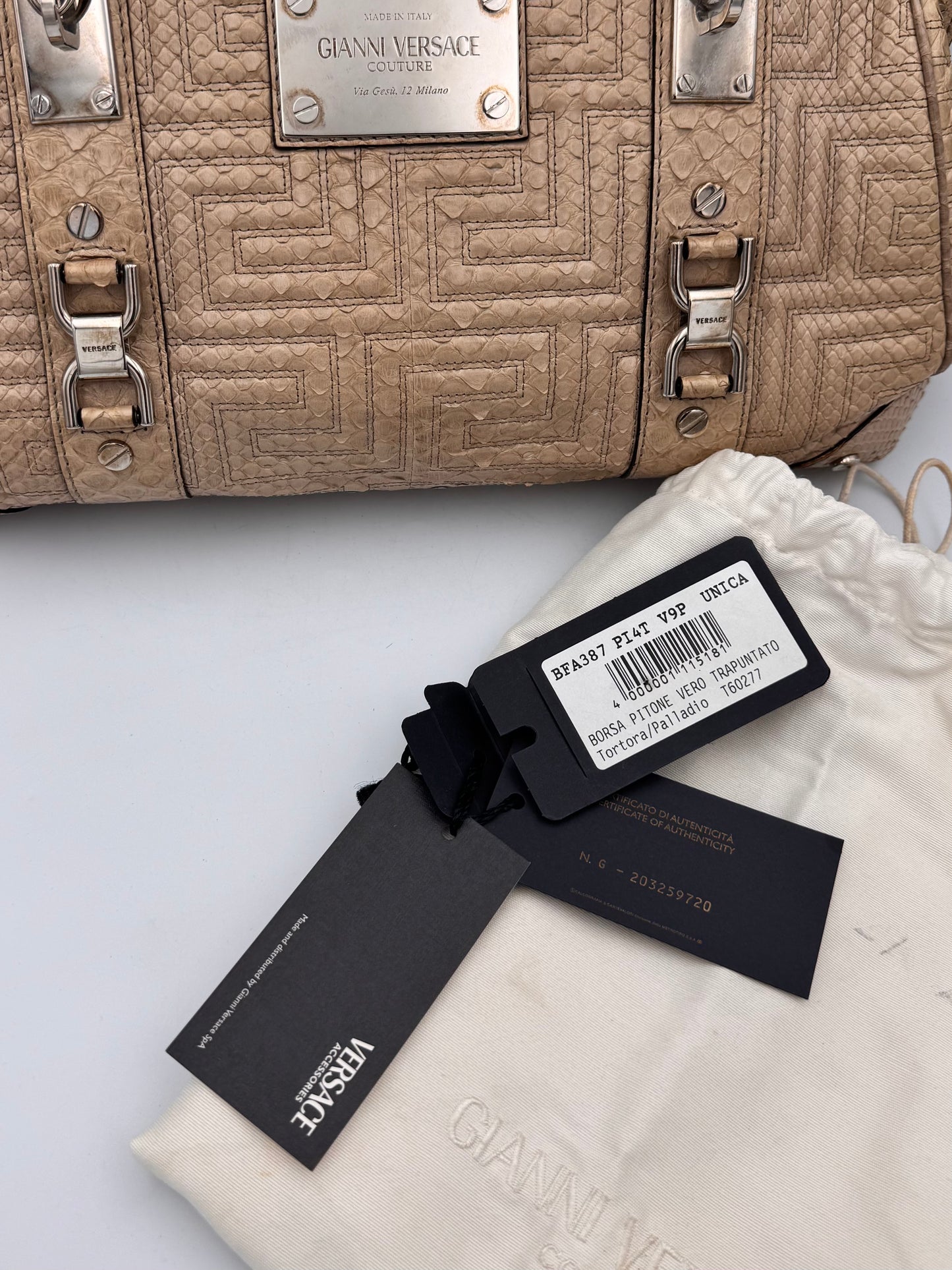 Vintage Gianni Versace Python Handbag