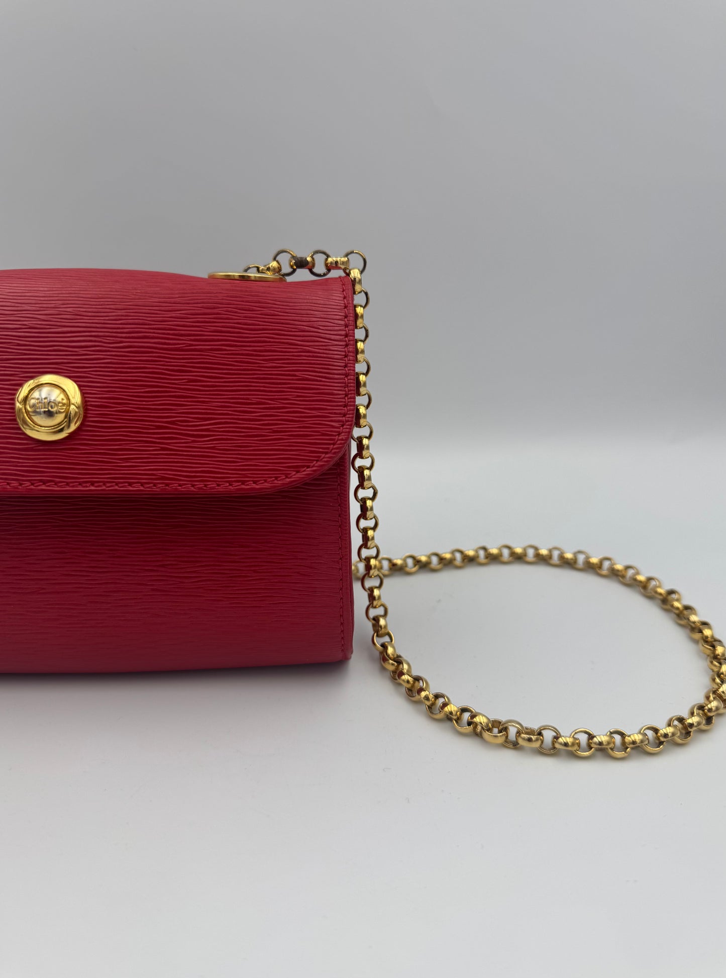 Chloe Chain Calf Skin Leather Mini Bag