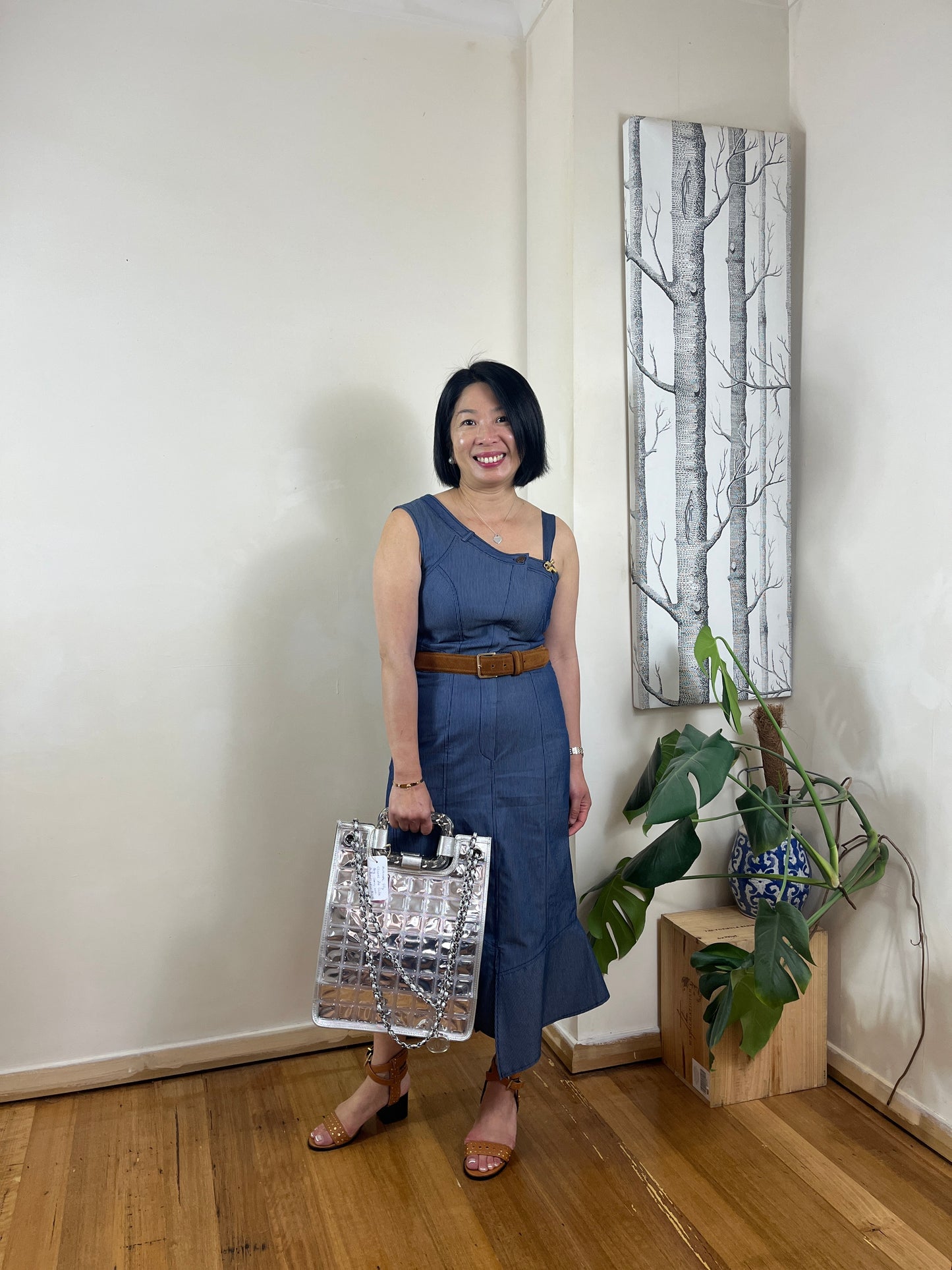 Authentic CHANEL Silver Vinyl Ice-cube Tote/Shoulder Bag