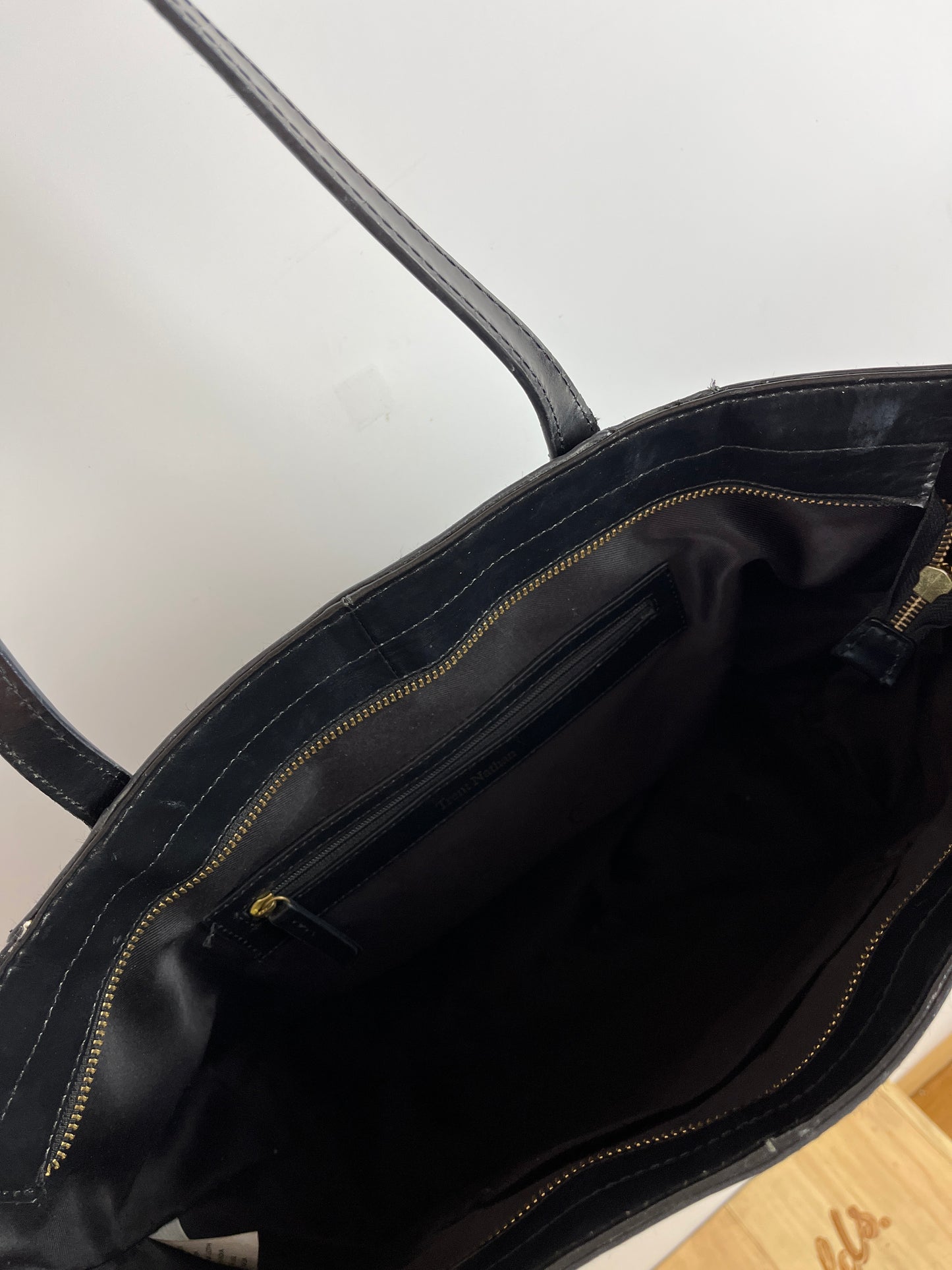Vintage TRENT NATHAN Black Leather Tote