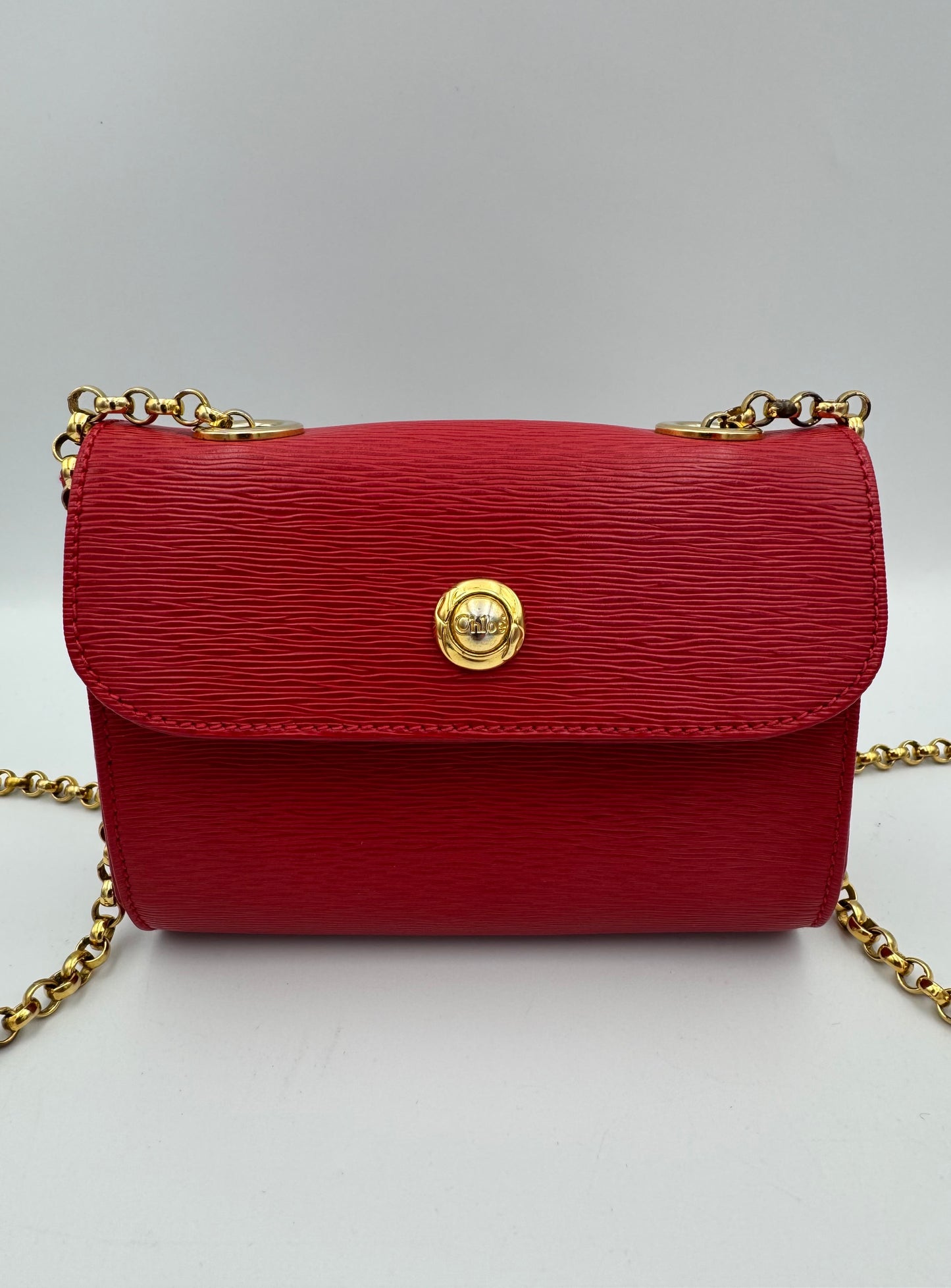 Chloe Chain Calf Skin Leather Mini Bag