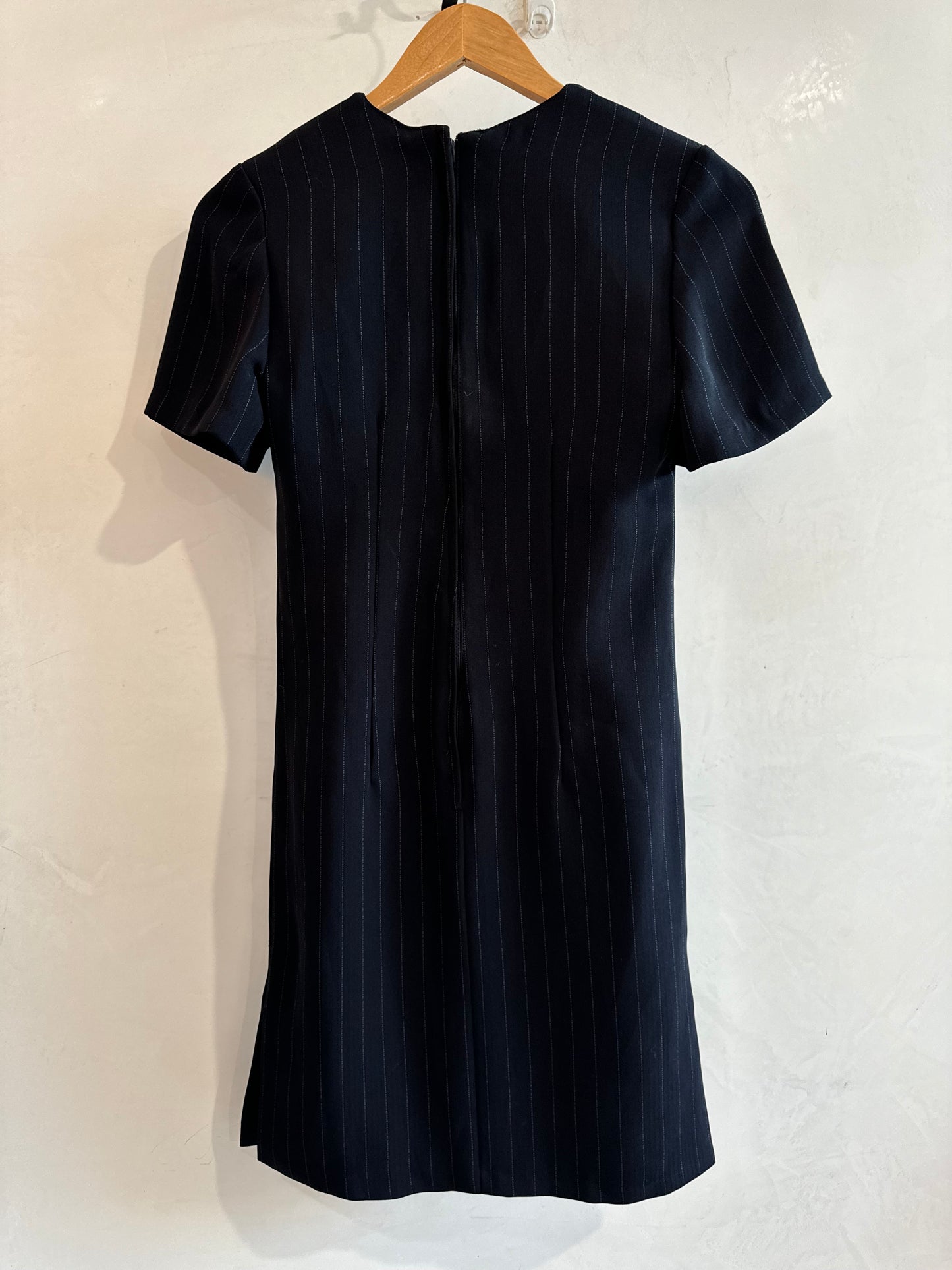 Vintage Katies Navy Striped Shift Dress Size 8