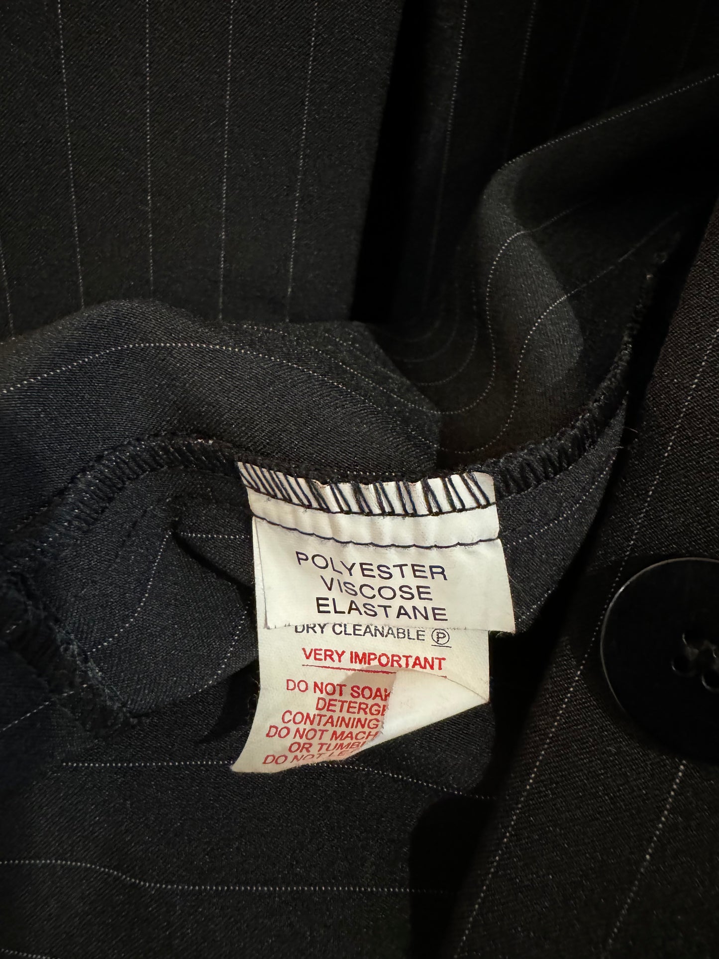 SYNDICATE Vintage Black belted striped jacket Size 14