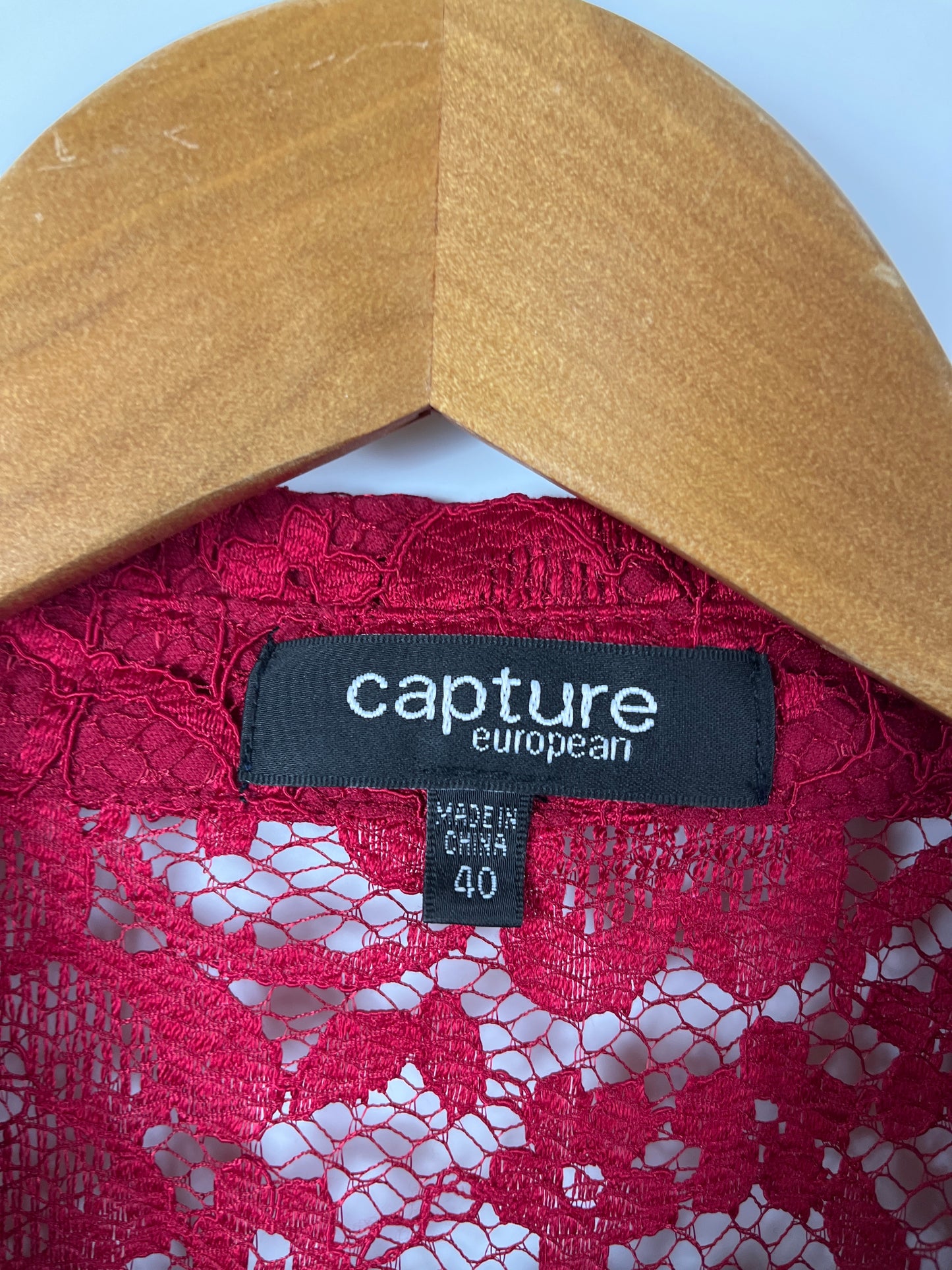 CAPTURE Sheer Lace Shirt Dress Size 40