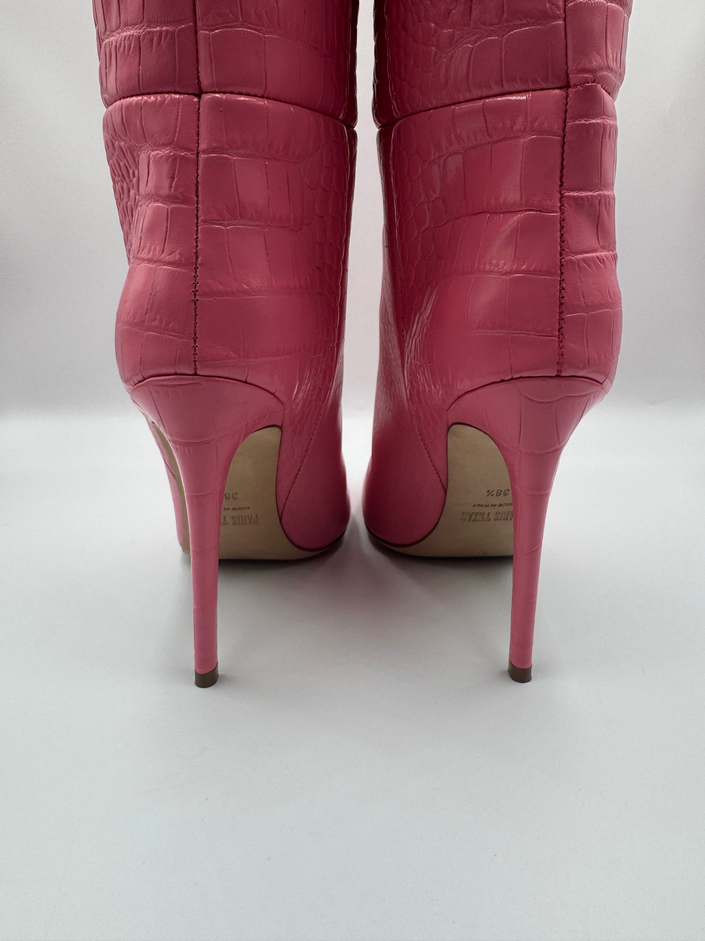 PARIS TEXAS Crocodile Embossed Leather Boots 38.5
