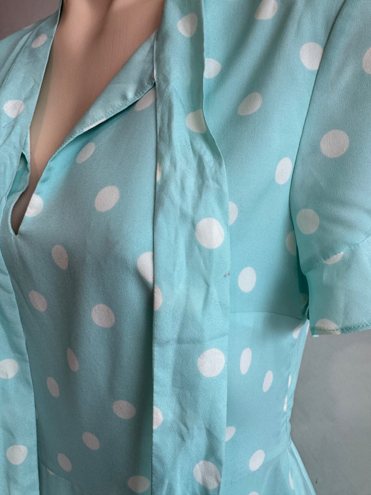 Alannah Hill blue polka dot dress - size 10