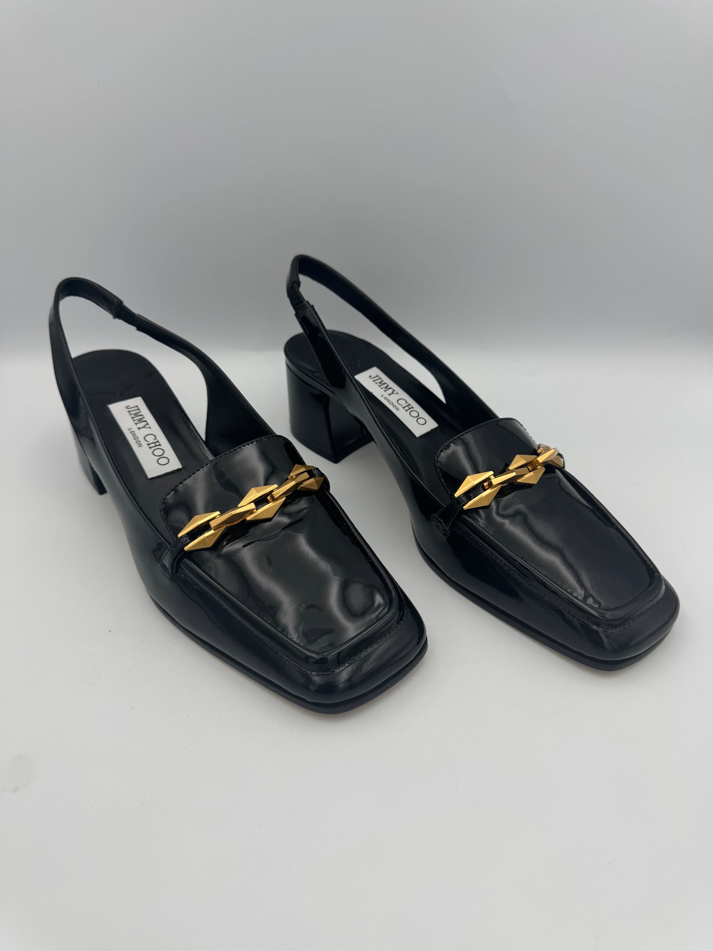 Jimmy Choo Diamond Tilda Soft Patent Black Size 40