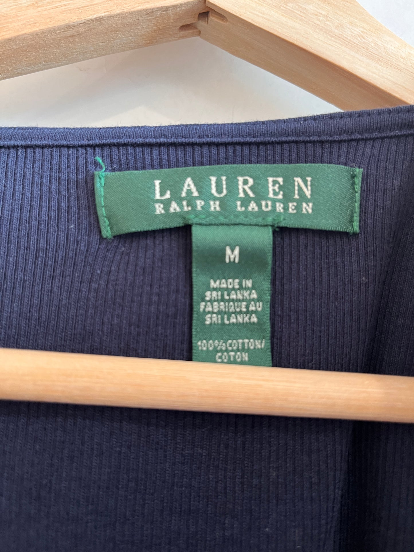 LAUREN By Ralph Lauren Navy Nautical Top M