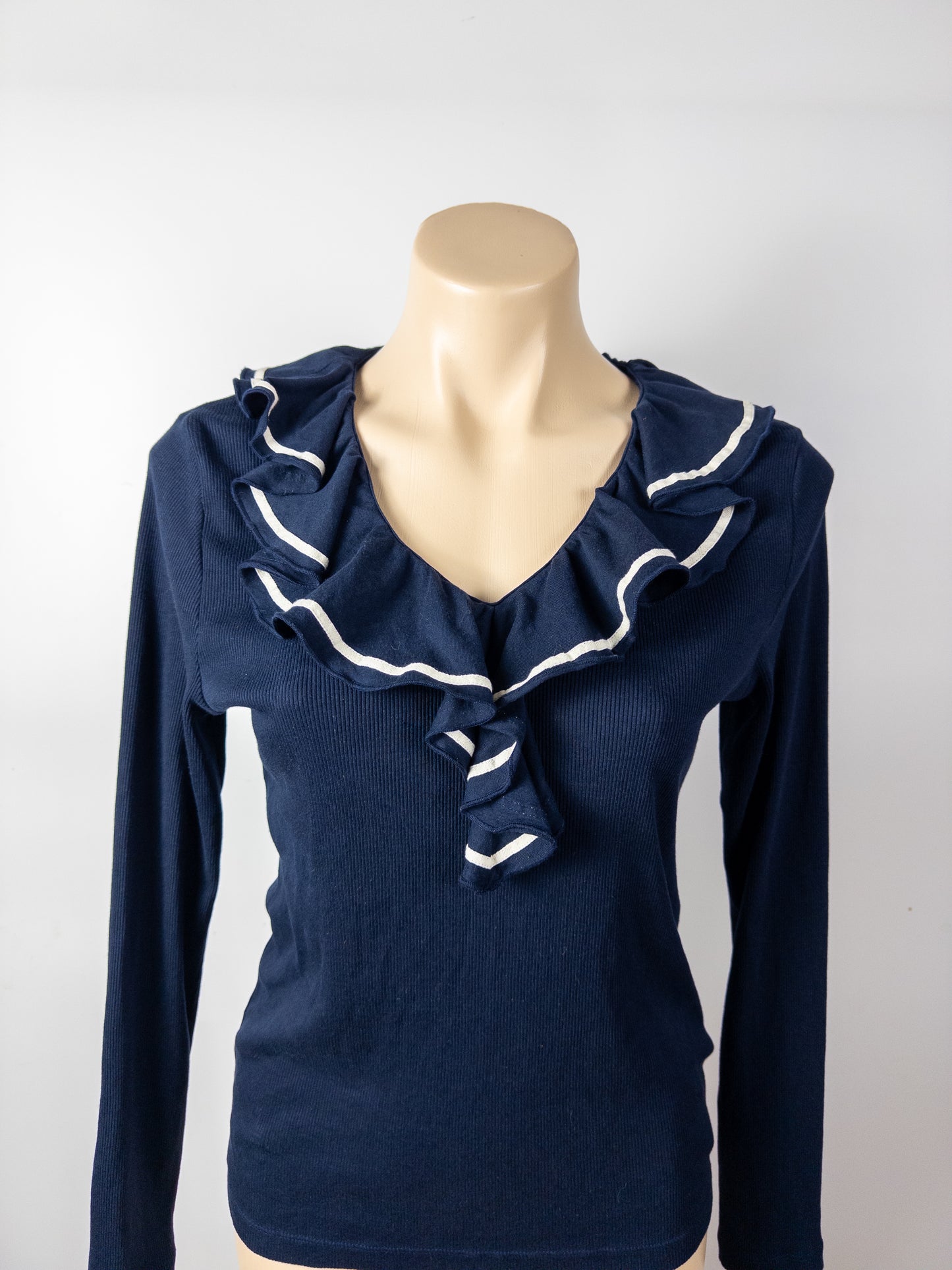 LAUREN By Ralph Lauren Navy Nautical Top M