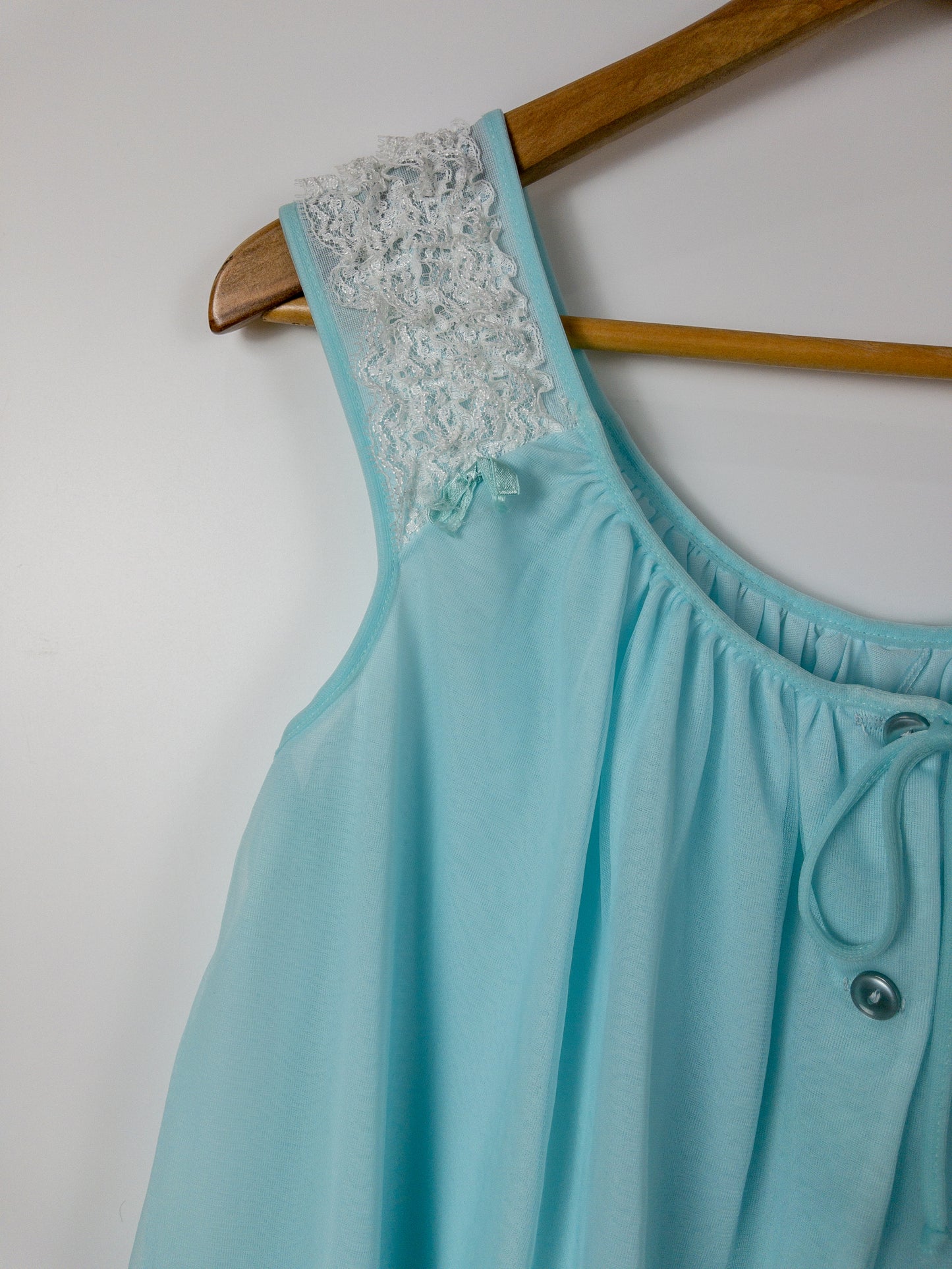 Sweet Vintage Baby Blue Sleeveless Night Dress XS