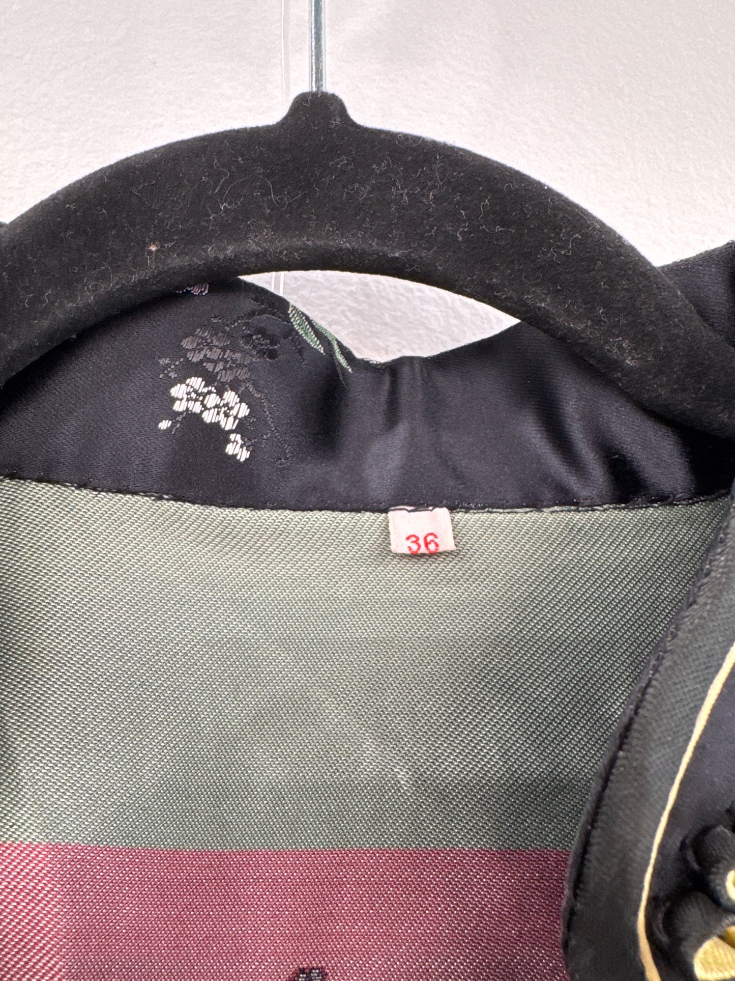 Vintage Black Mandarin satin dress - Sz S