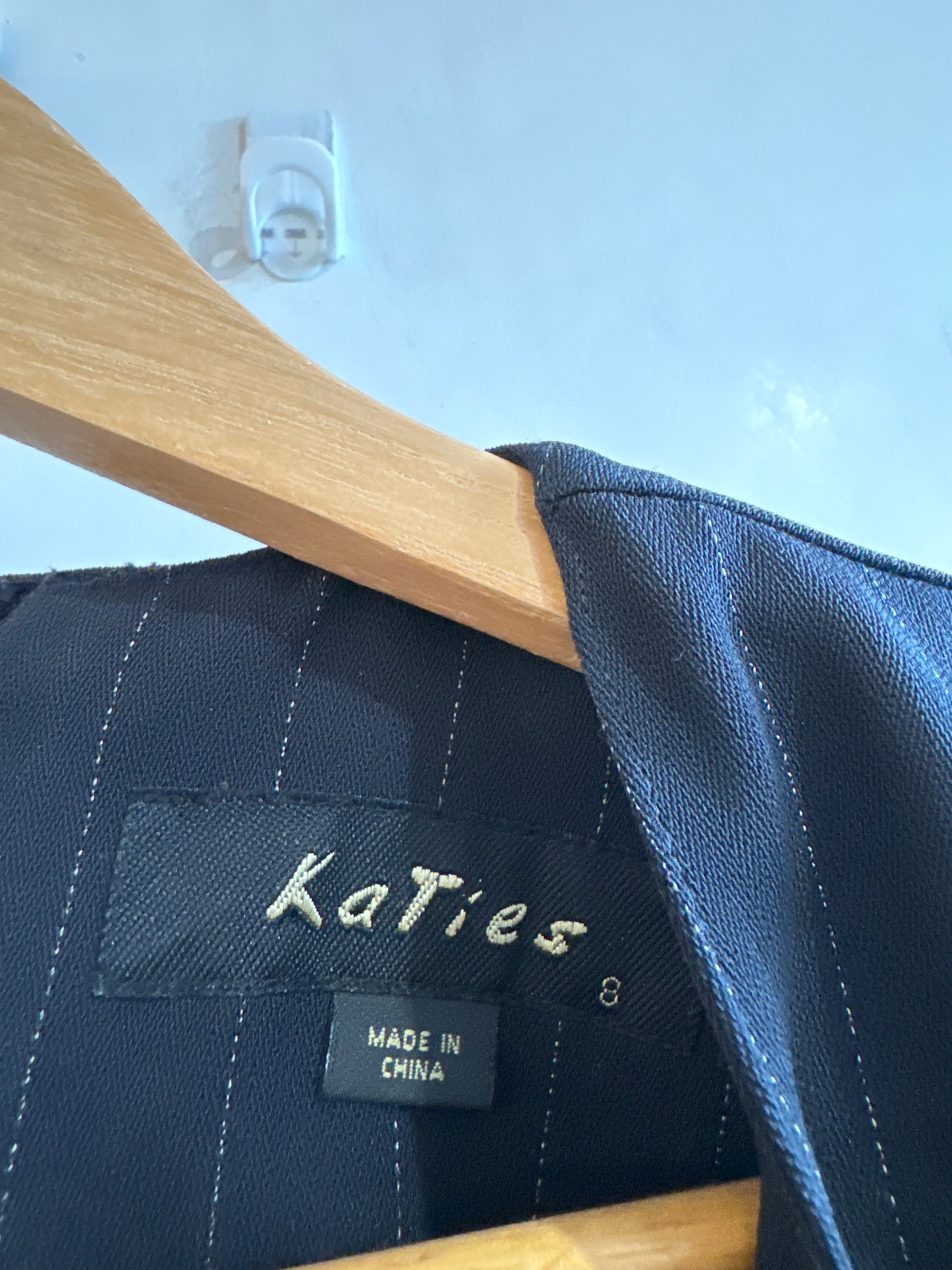 Vintage Katies Navy Striped Shift Dress Size 8