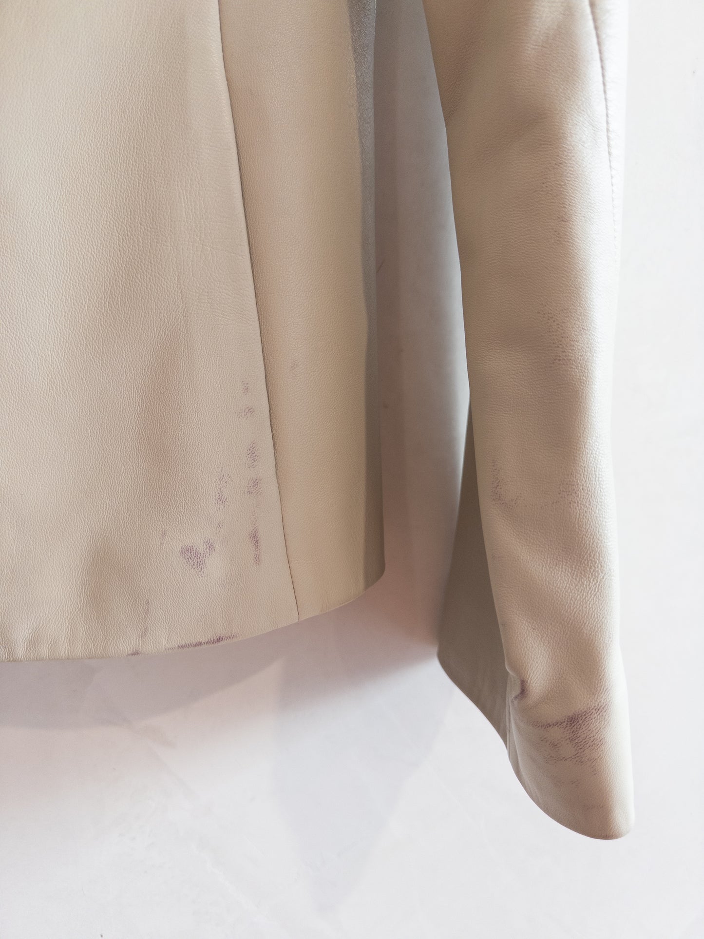 SARAY Cream Leather Jacket Size 8