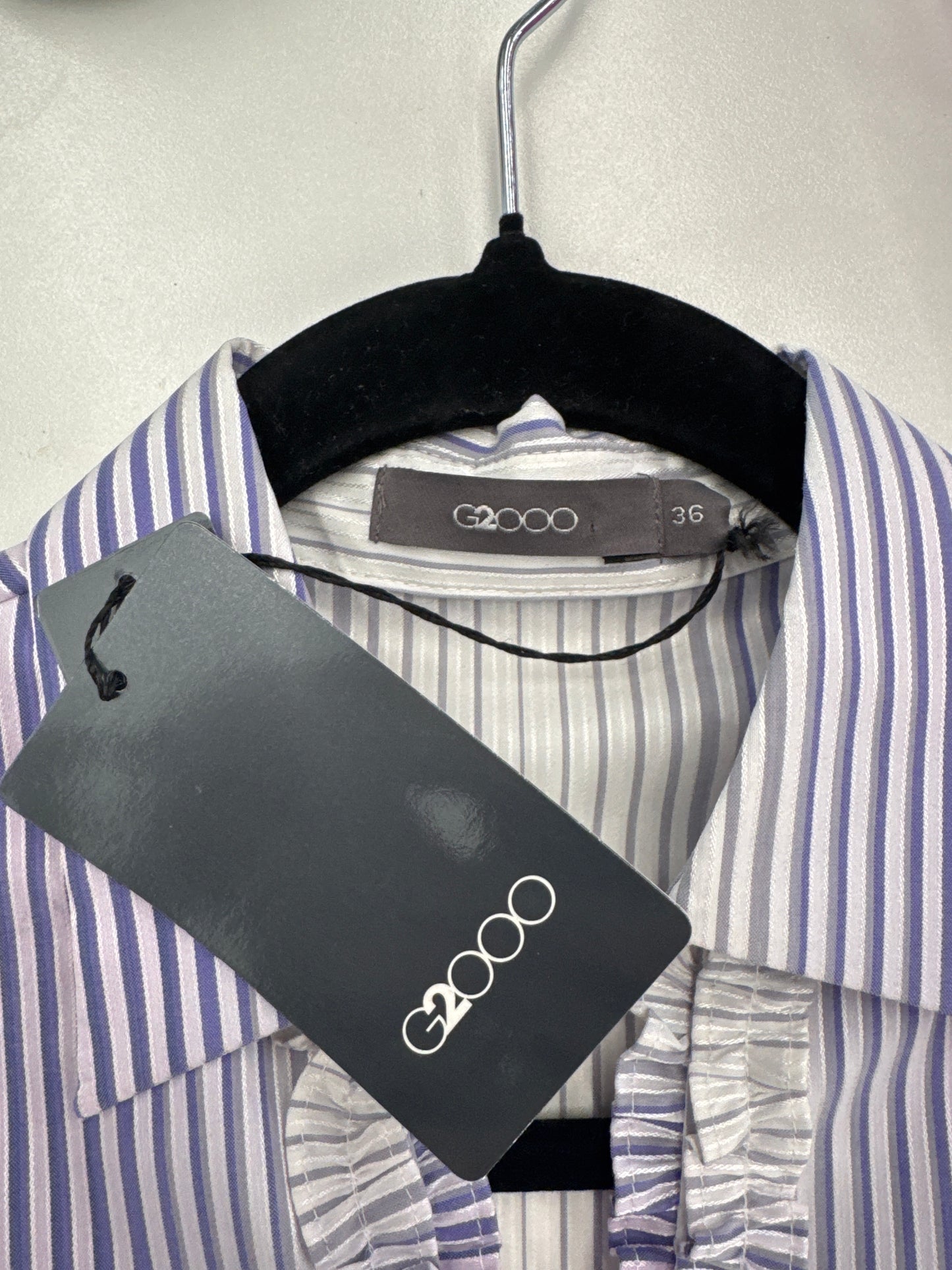 G2000 Purple Striped Shirt With Frills - Size 36