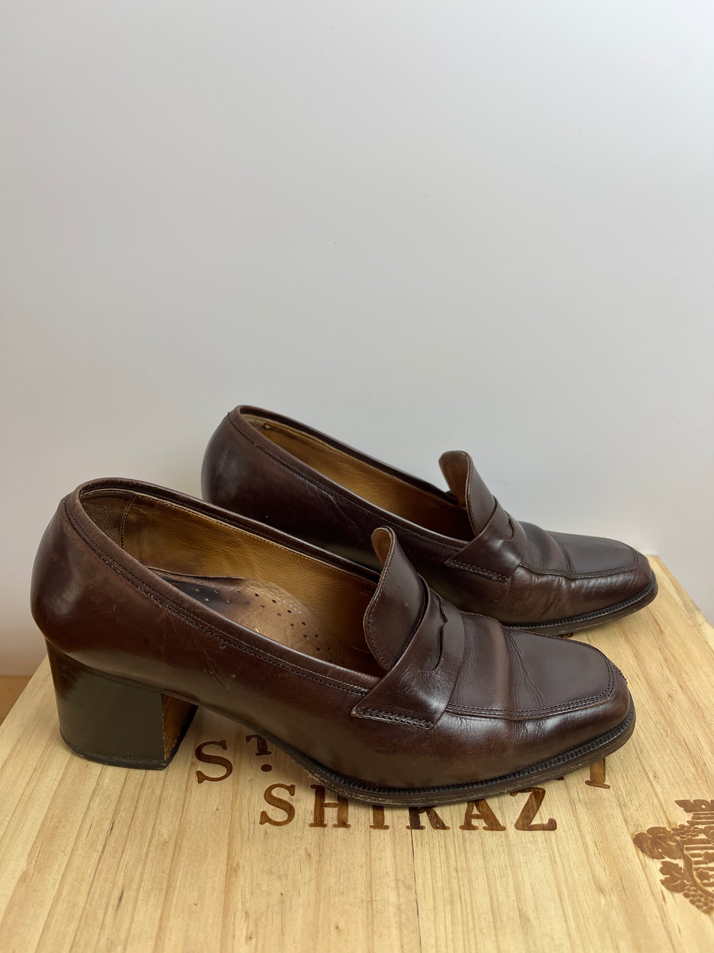 Vintage Rich Brown Mules Size 37
