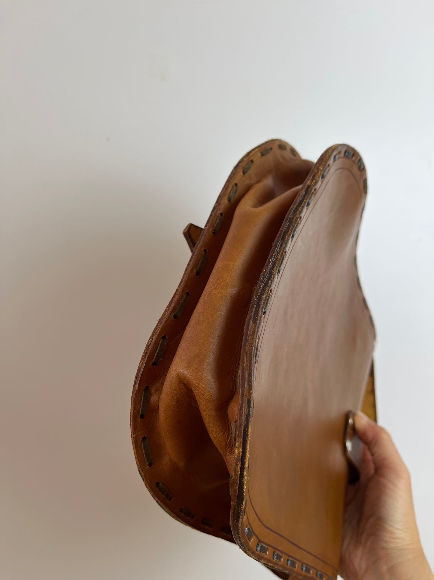 Vintage Tan Leather Shoulder Bag